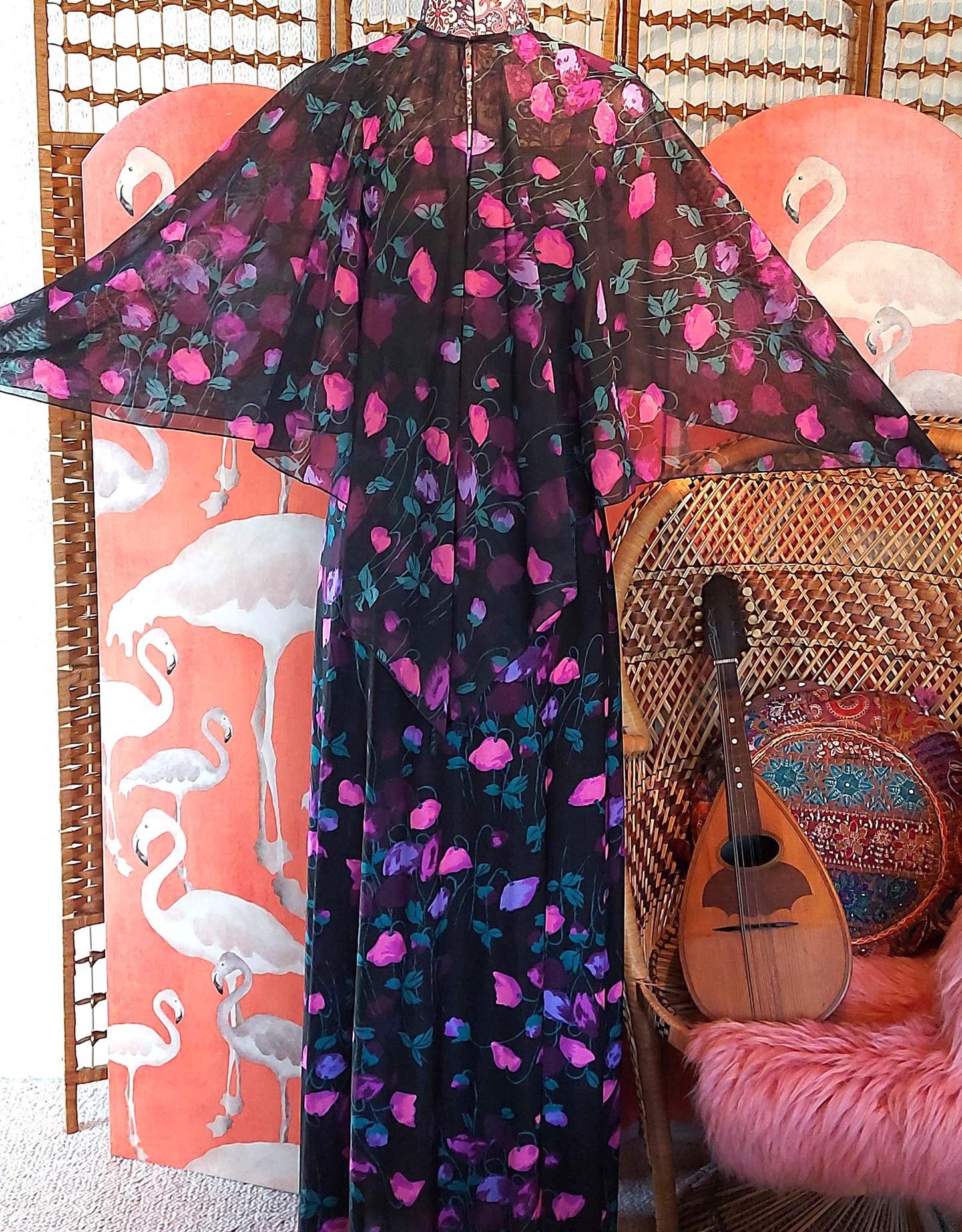 Enchanted Garden Maxi Dress and cape