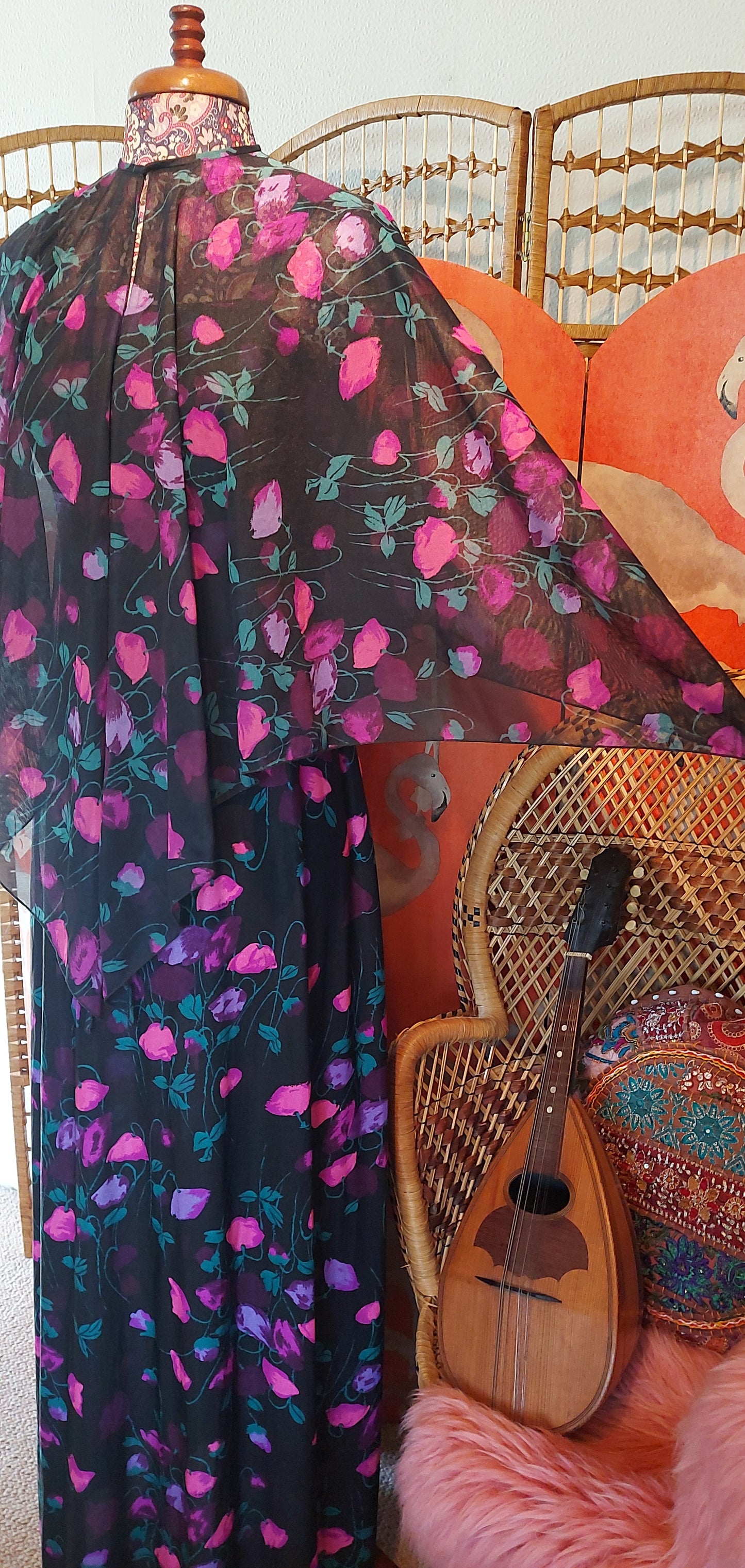 Enchanted Garden Maxi Dress and cape