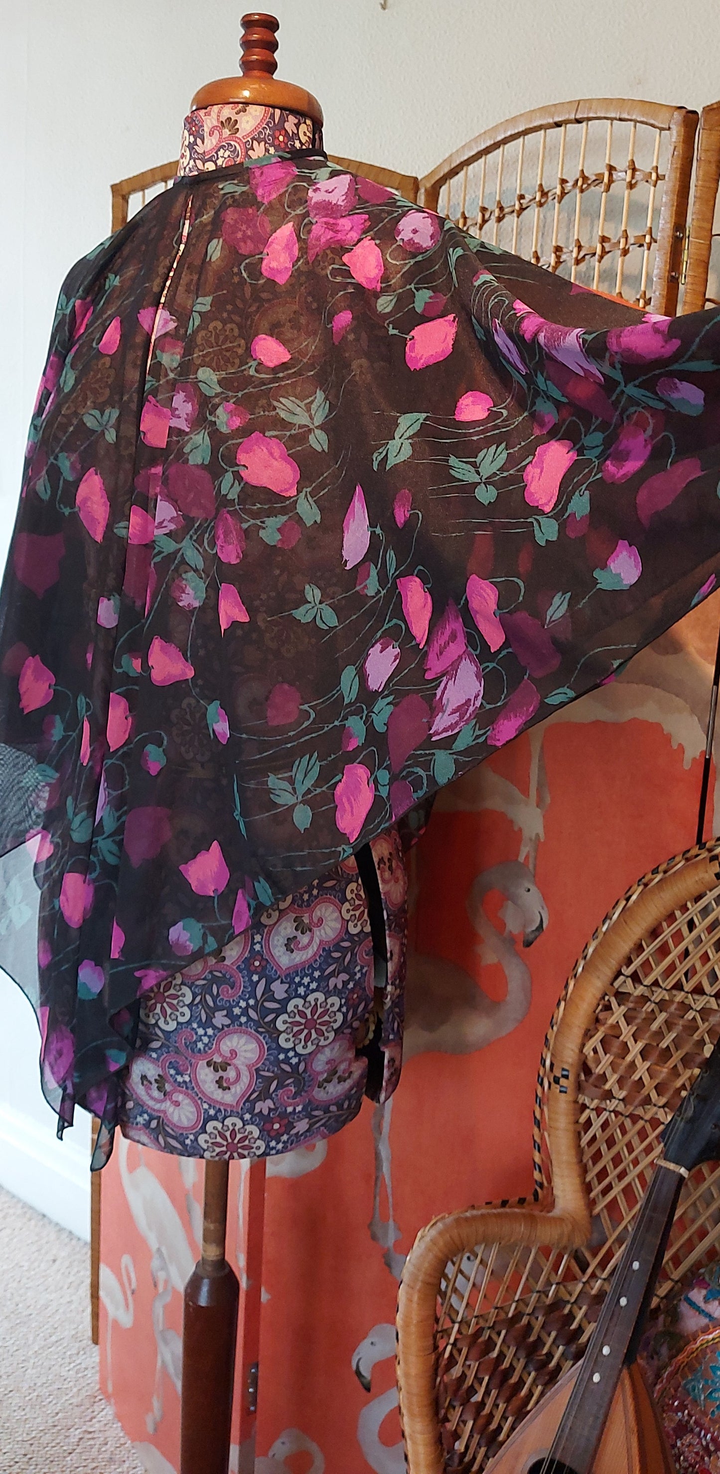 Enchanted Garden Maxi Dress and cape
