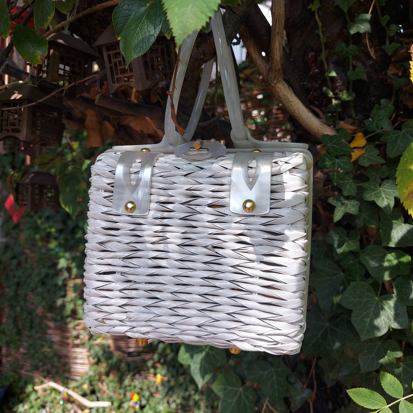1950's Basket Weave Box Bag