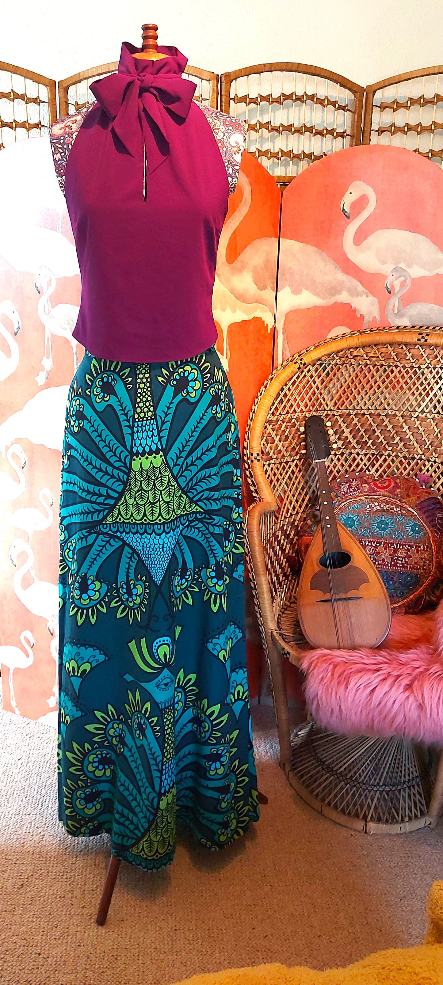 Eye of Aurora Psychedelic Maxi Skirt