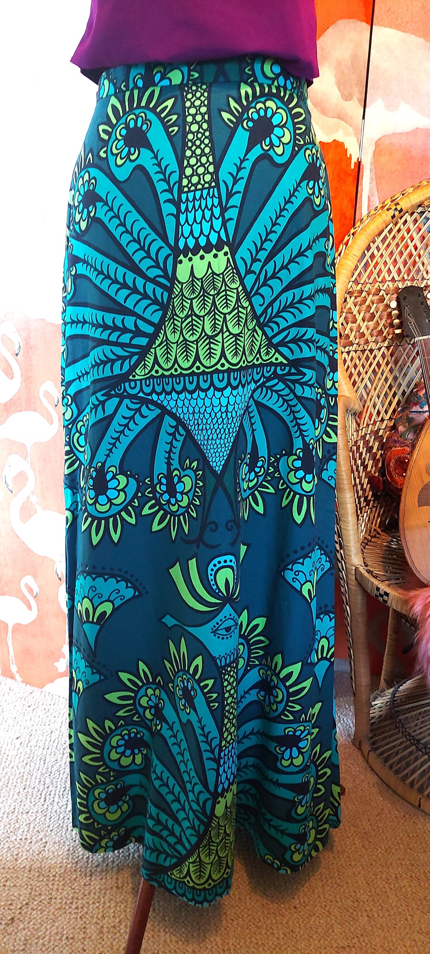 Eye of Aurora Psychedelic Maxi Skirt