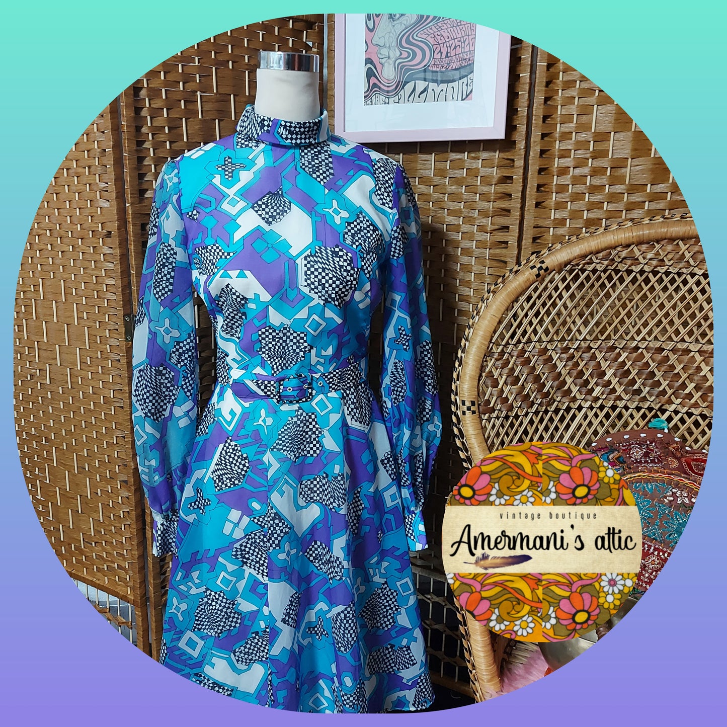 Psychedelic grooves Mod Dress