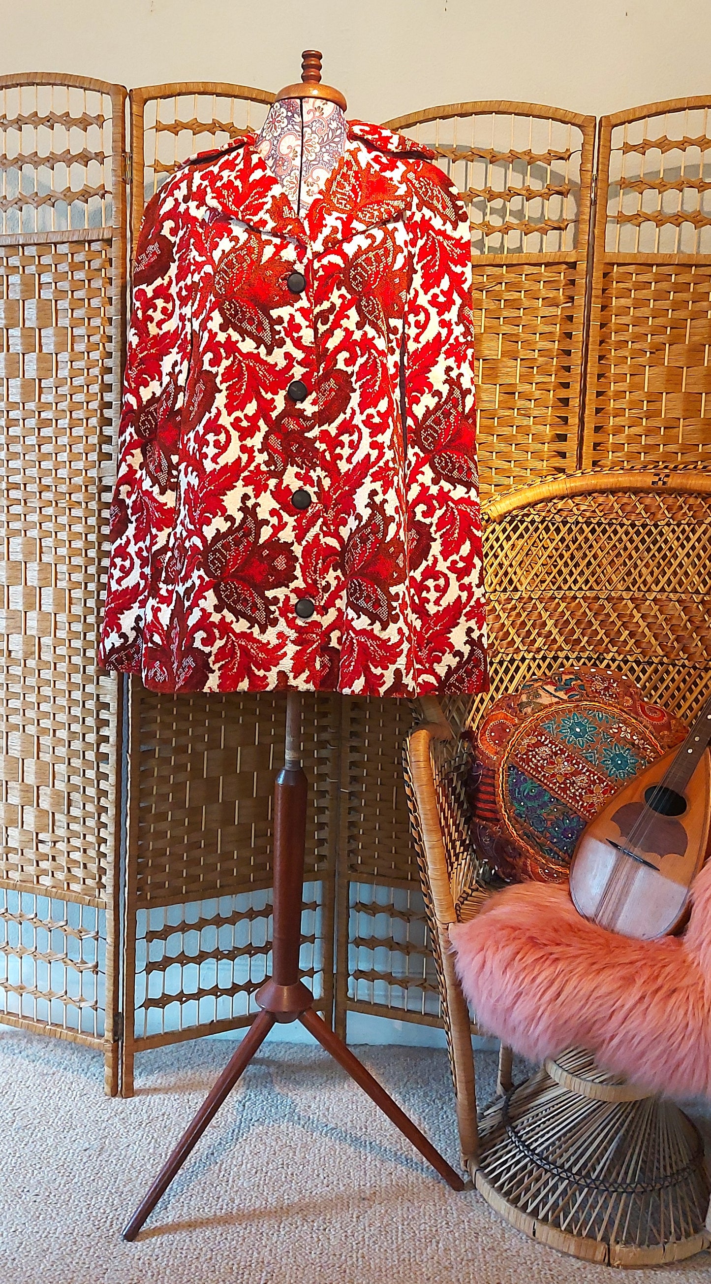 Rare 1960's Tapestry Carpet Cape