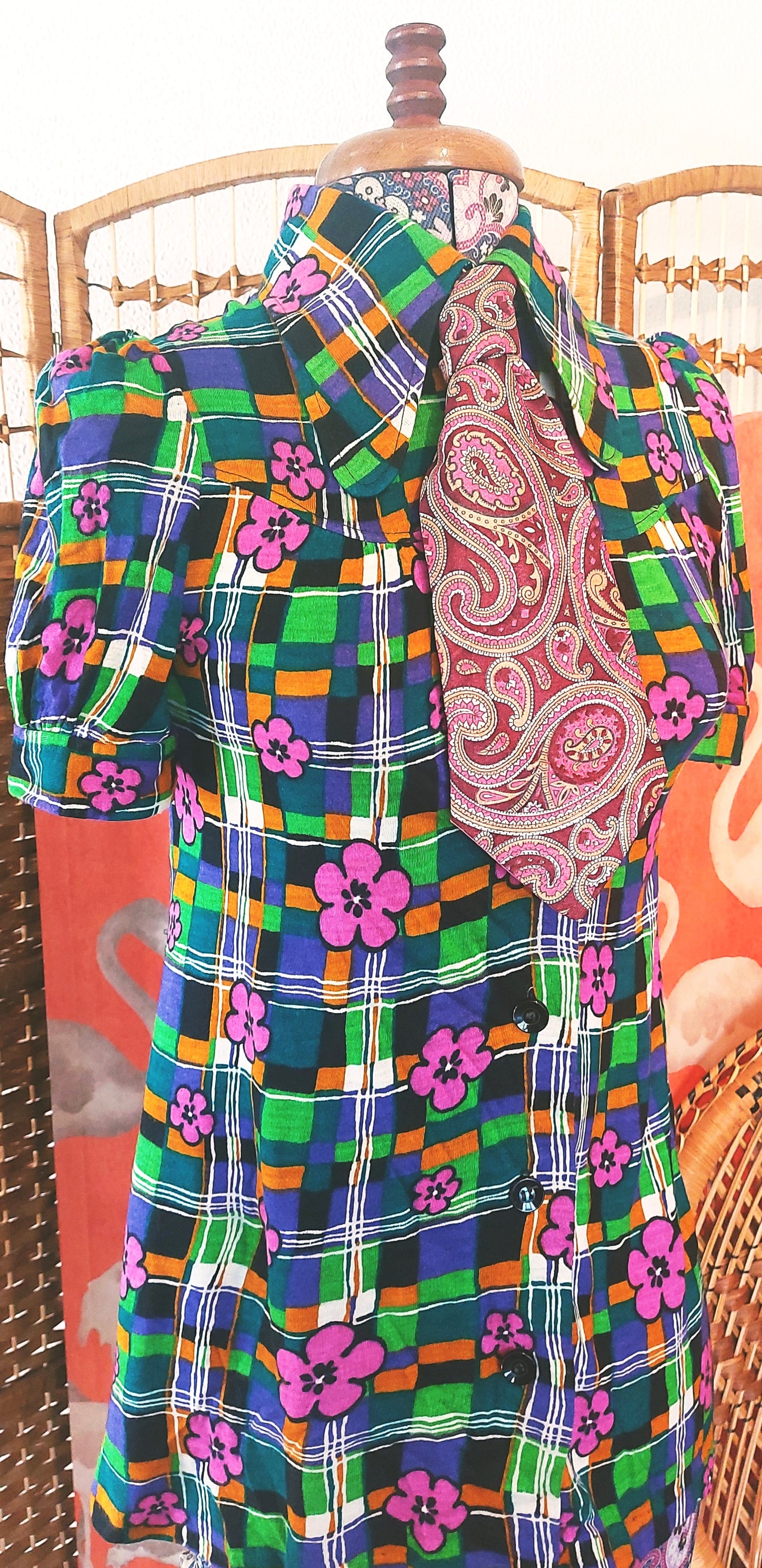 1970's St Michaels Psychedelic Beagle Collar Shirt