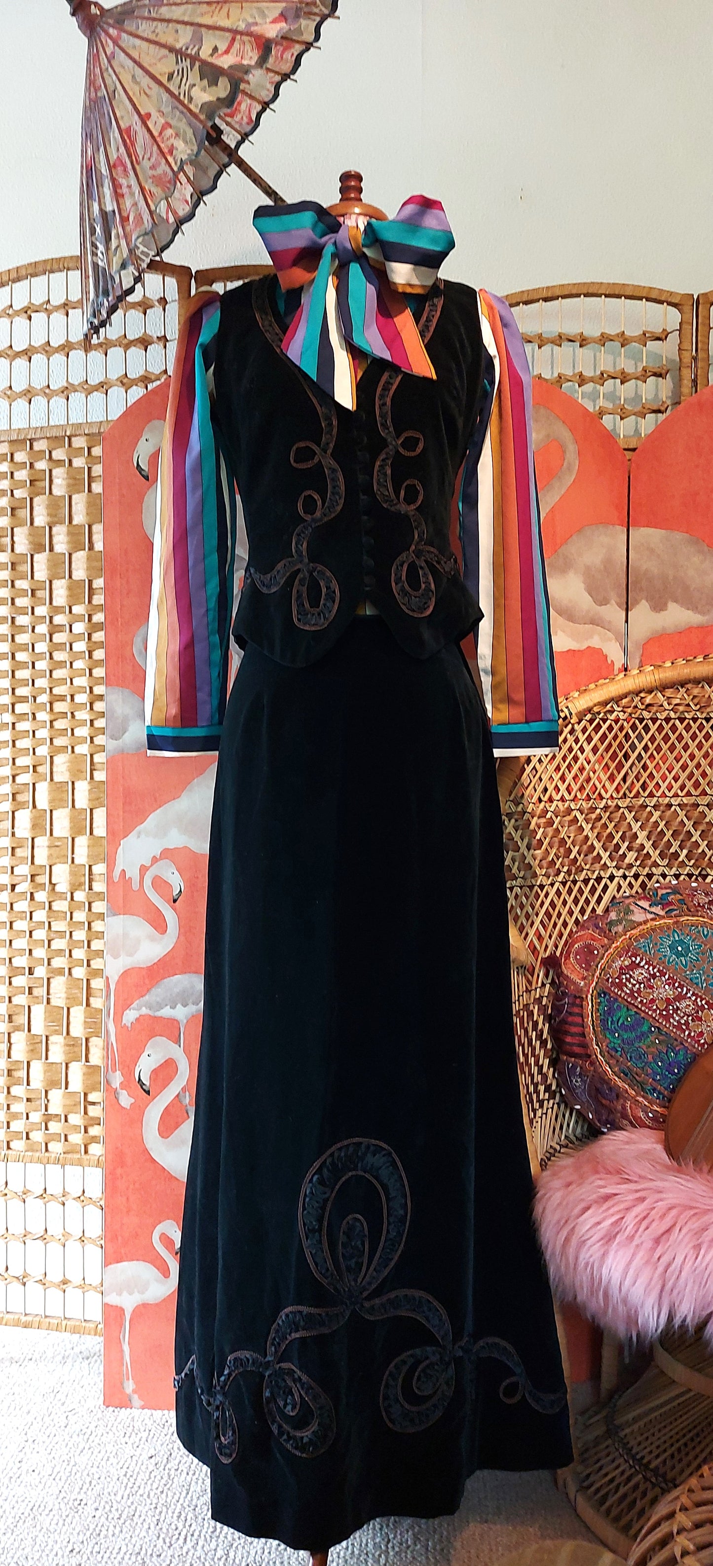 Luna Magick velvet Waistcoat and Maxi Skirt