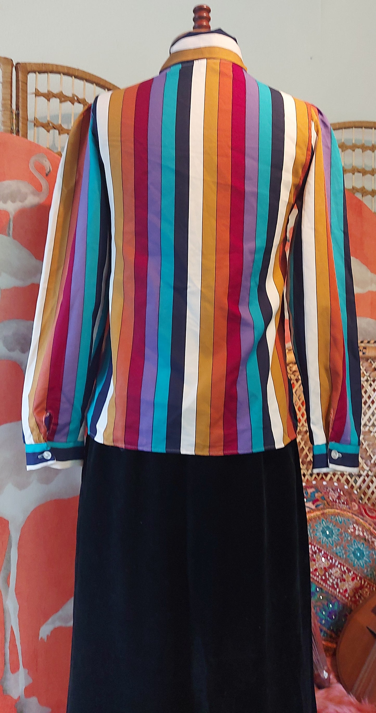 Anne with an E ! Pussy Bow Stripes on Stripes Puff Sleeves shirt