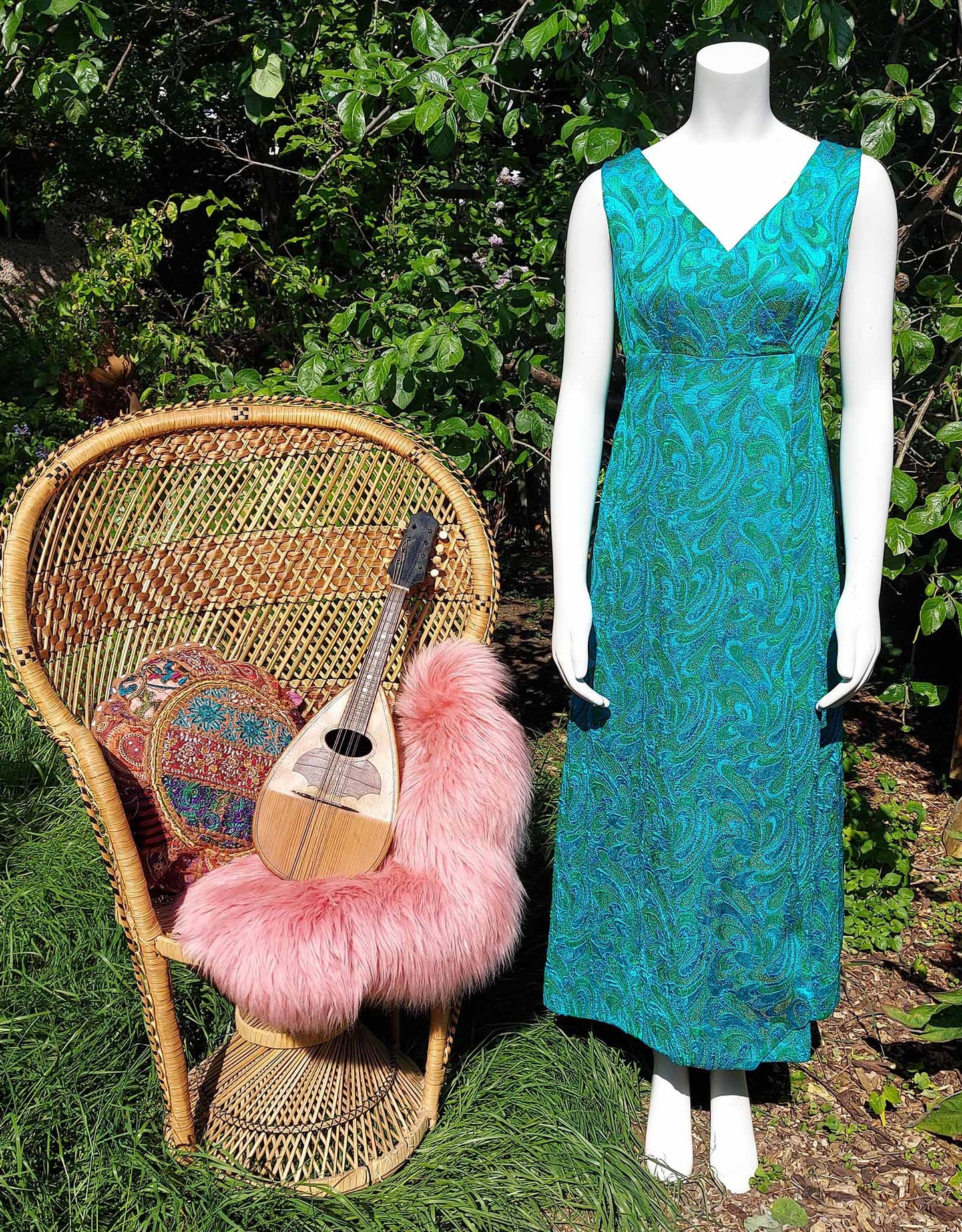 Kitty Copeland Peacock Maxi Dress