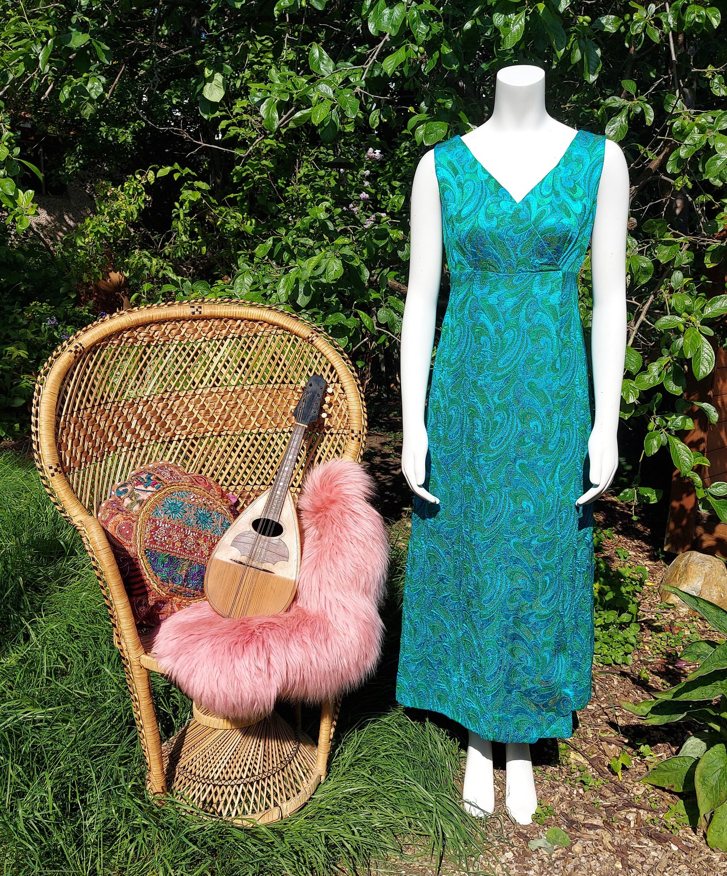 Kitty Copeland Peacock Maxi Dress
