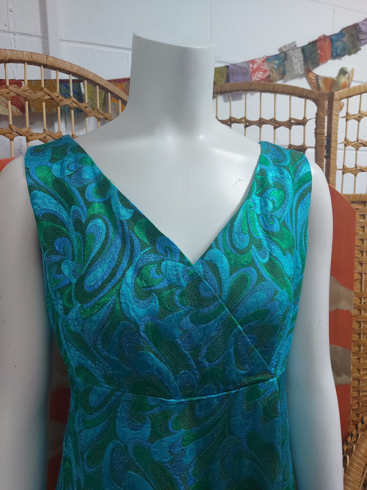 Kitty Copeland Peacock Maxi Dress