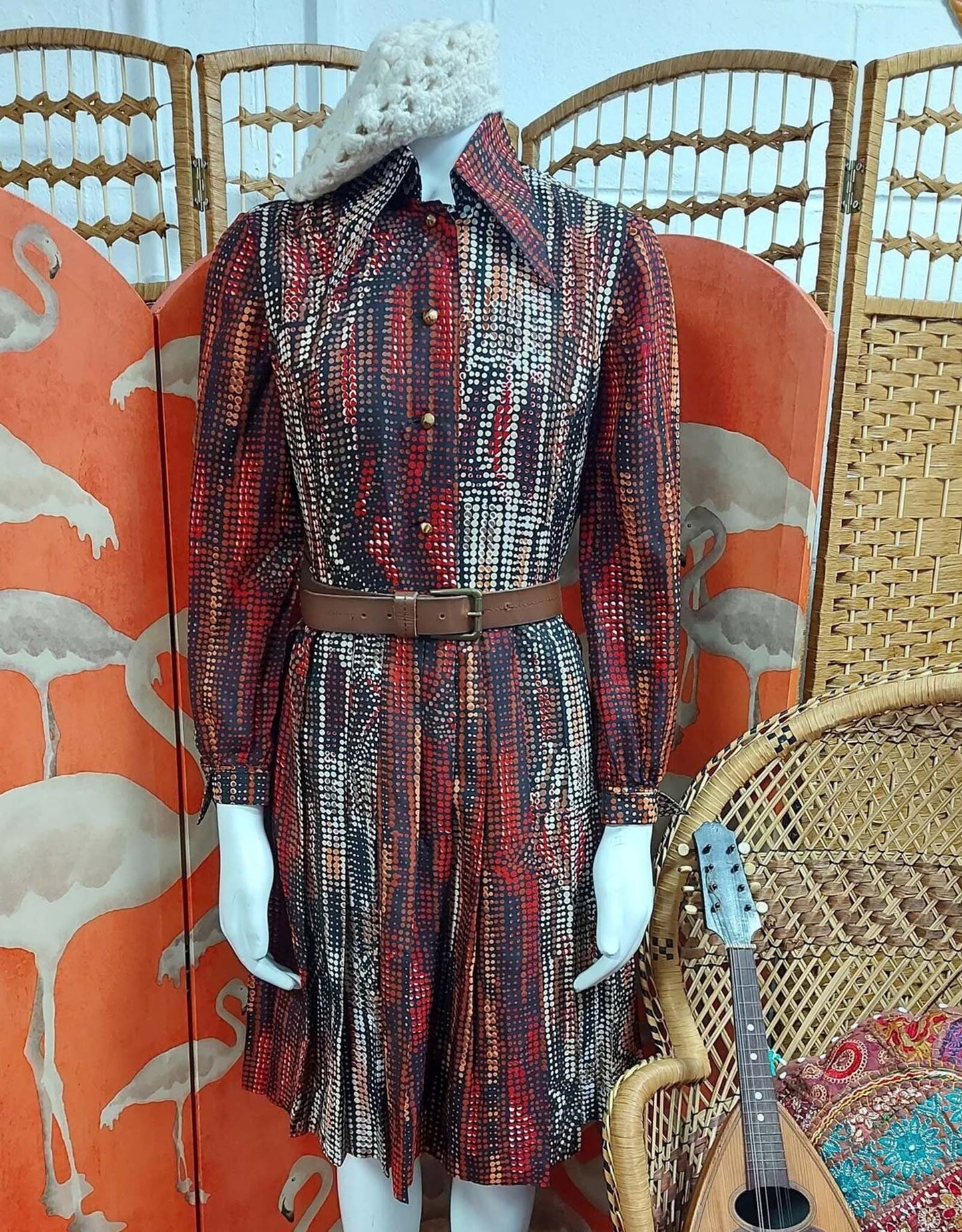 1970's Doris Dagger Collar Dress