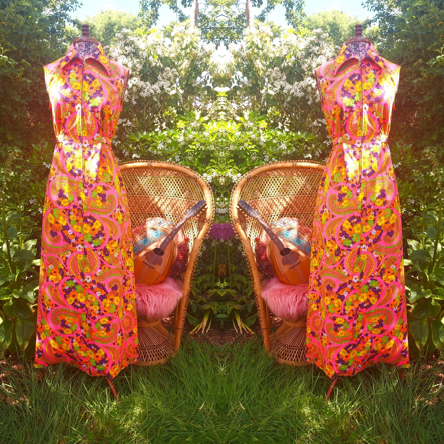 Super Rare 1970s Aloha San Francisco Dreamer Psychedelic Dress
