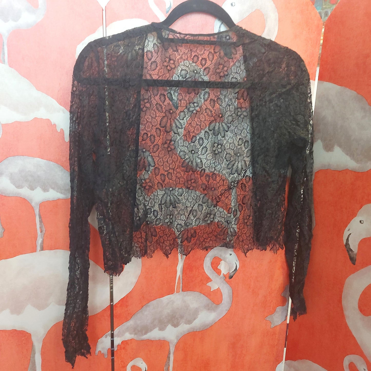 C1900 Victorian Black Lace Top