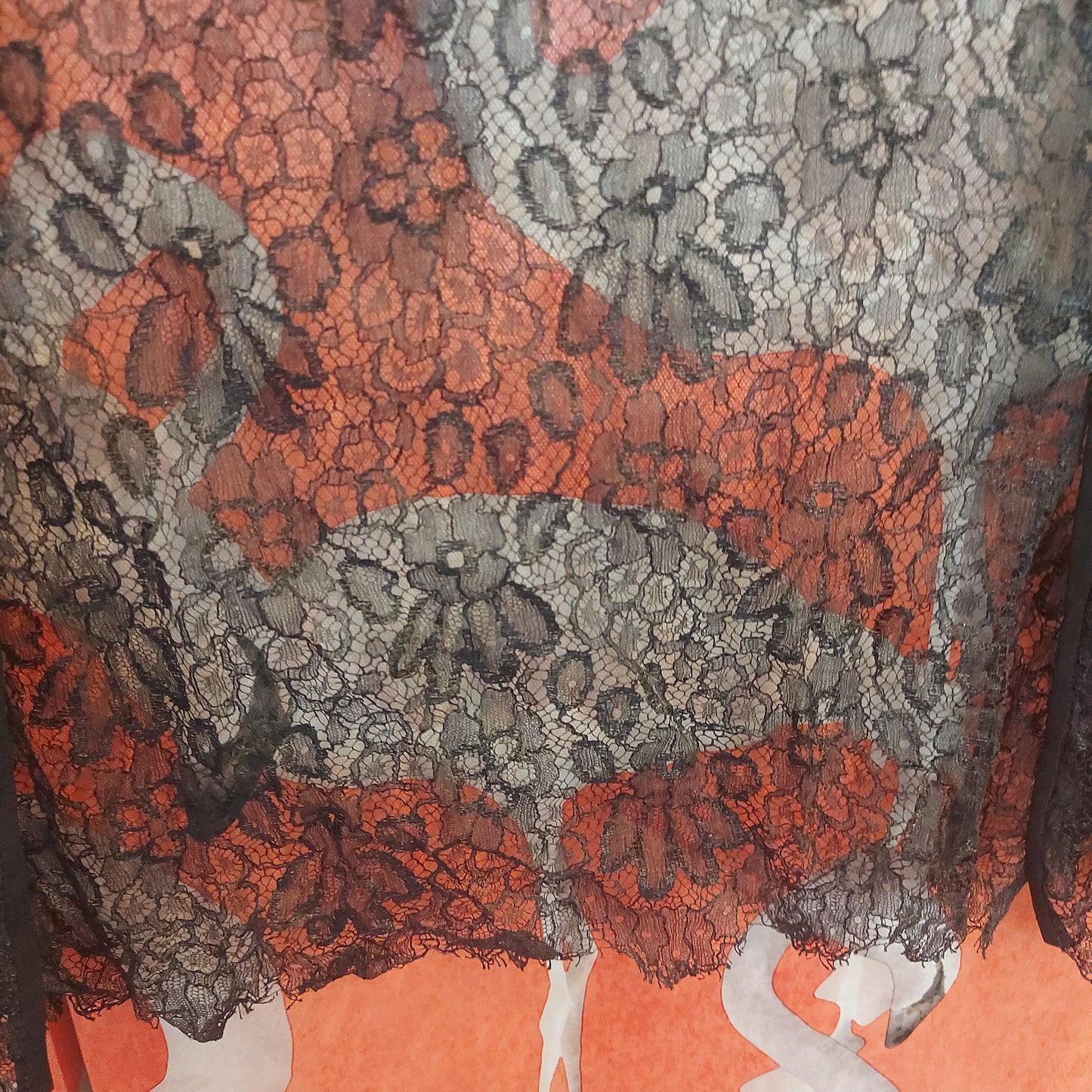 C1900 Victorian Black Lace Top