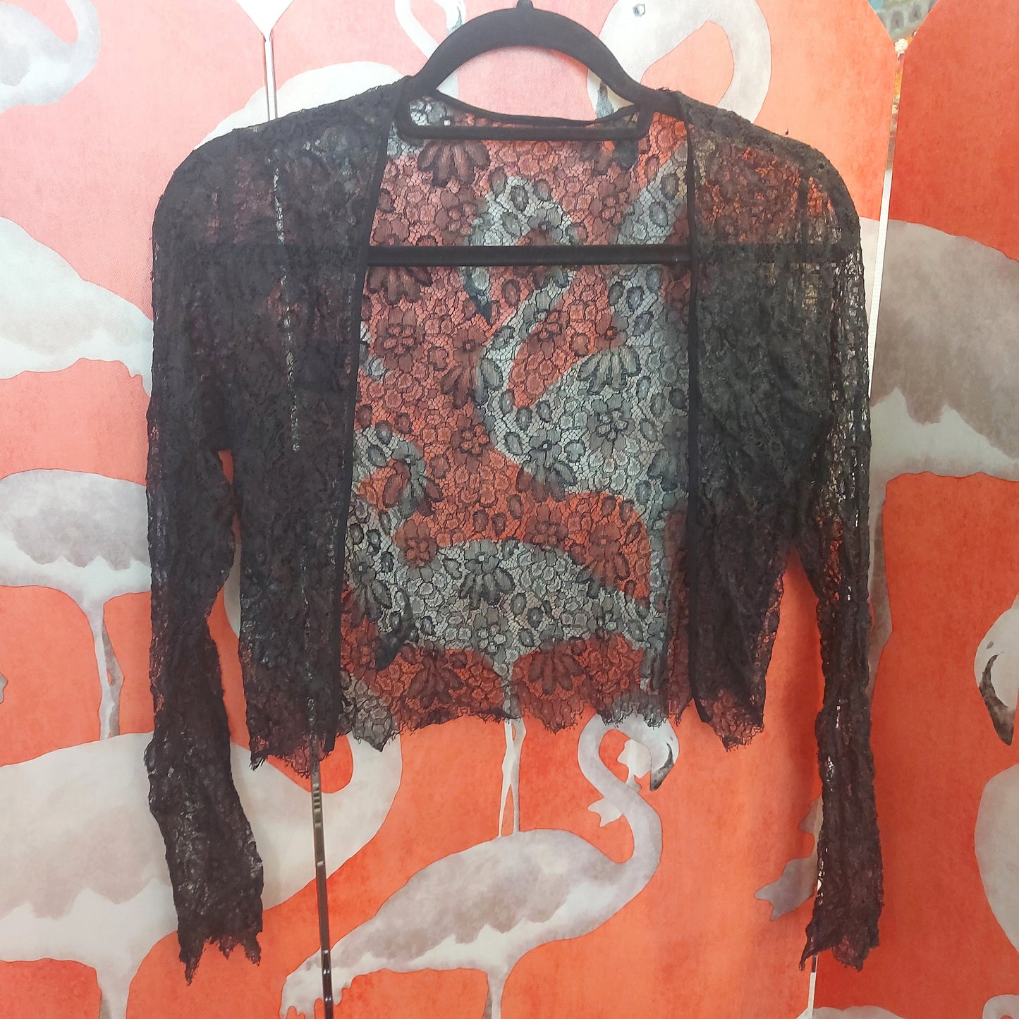 C1900 Victorian Black Lace Top