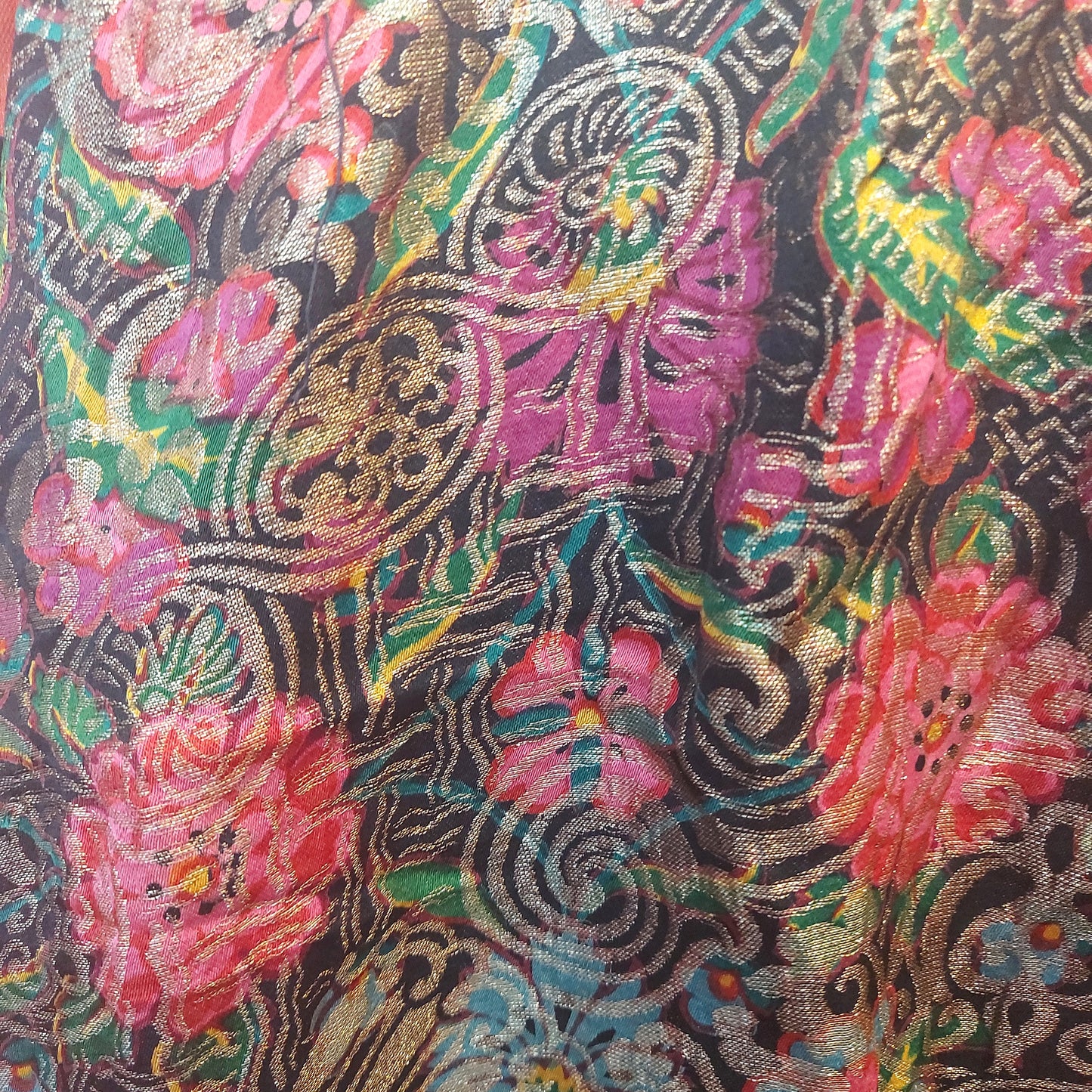1920's Lame silk patterned bolero tie top
