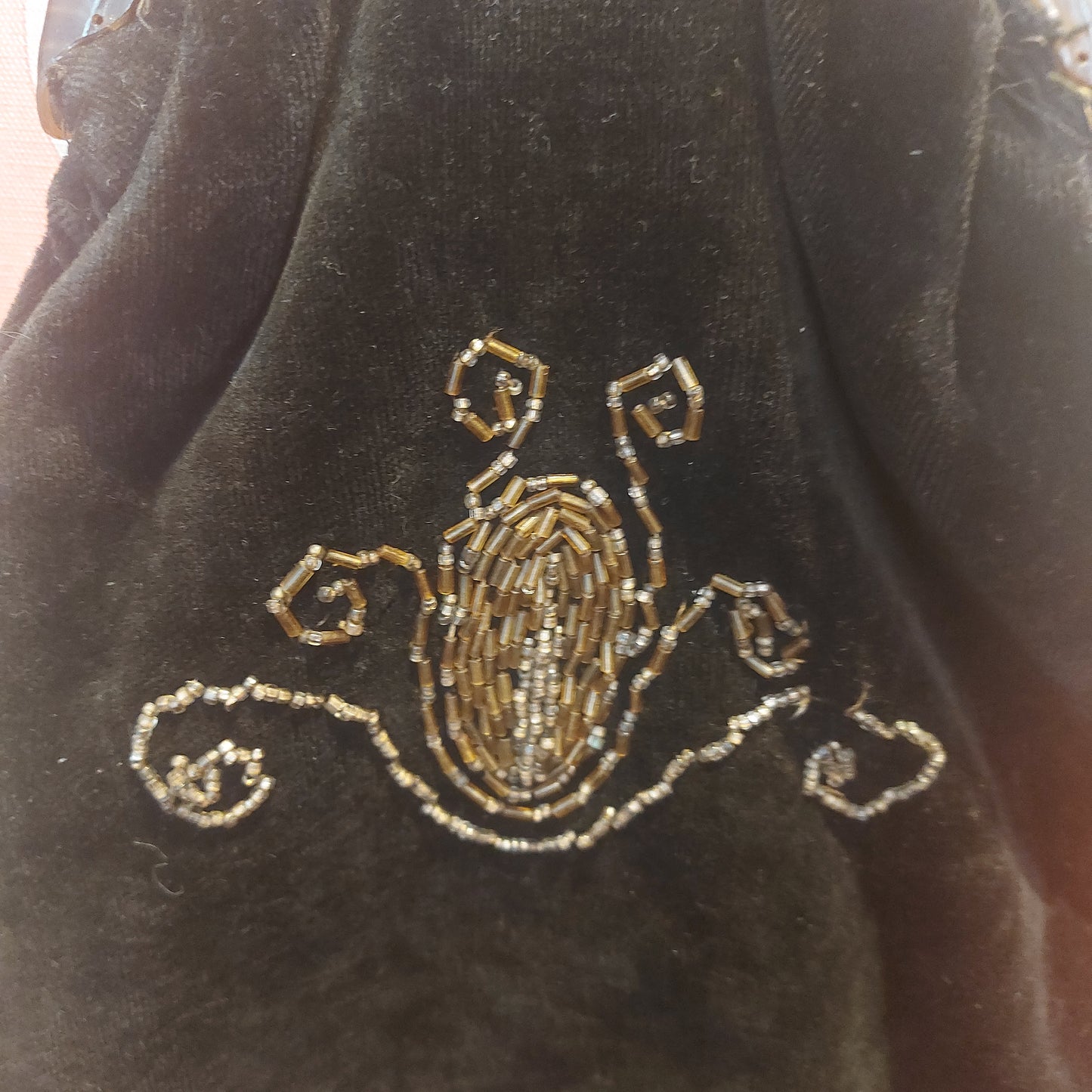 1920's velvet and Lucite Beetle bag