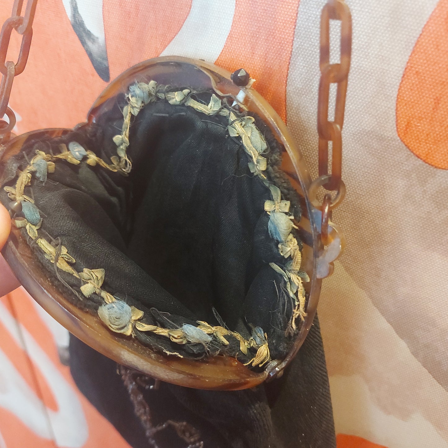 1920's velvet and Lucite Beetle bag