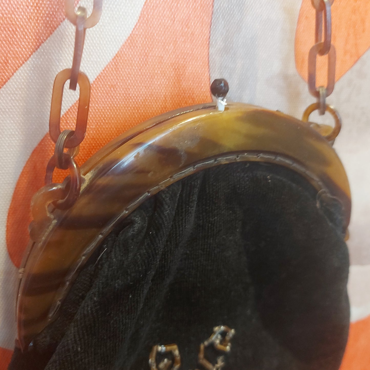 1920's velvet and Lucite Beetle bag