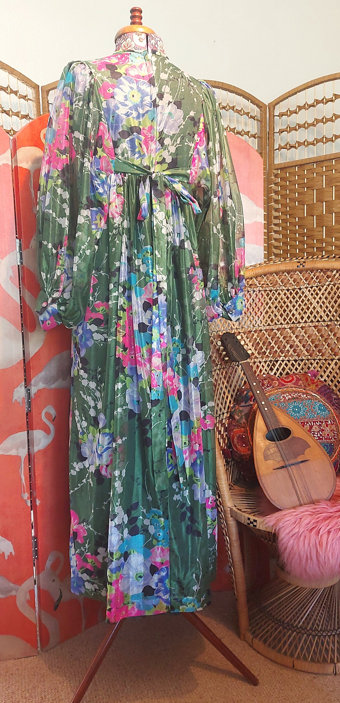 Balloon Sleeve flower to the power Maxi Dress