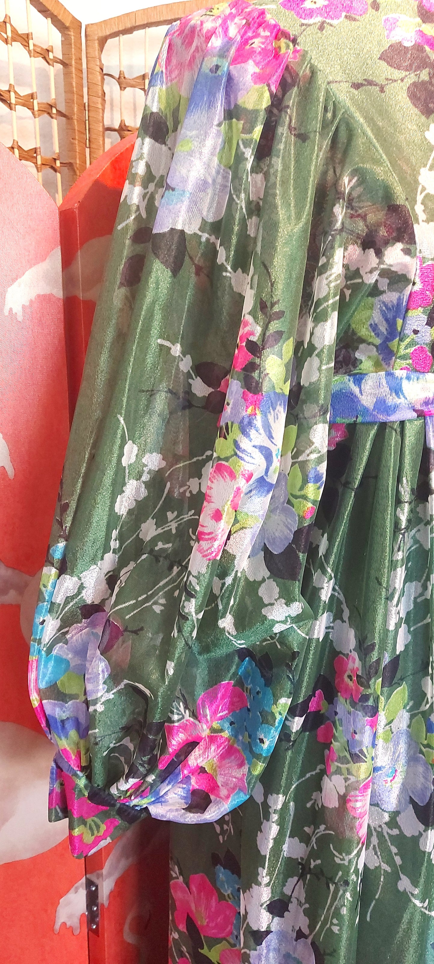 Balloon Sleeve flower to the power Maxi Dress