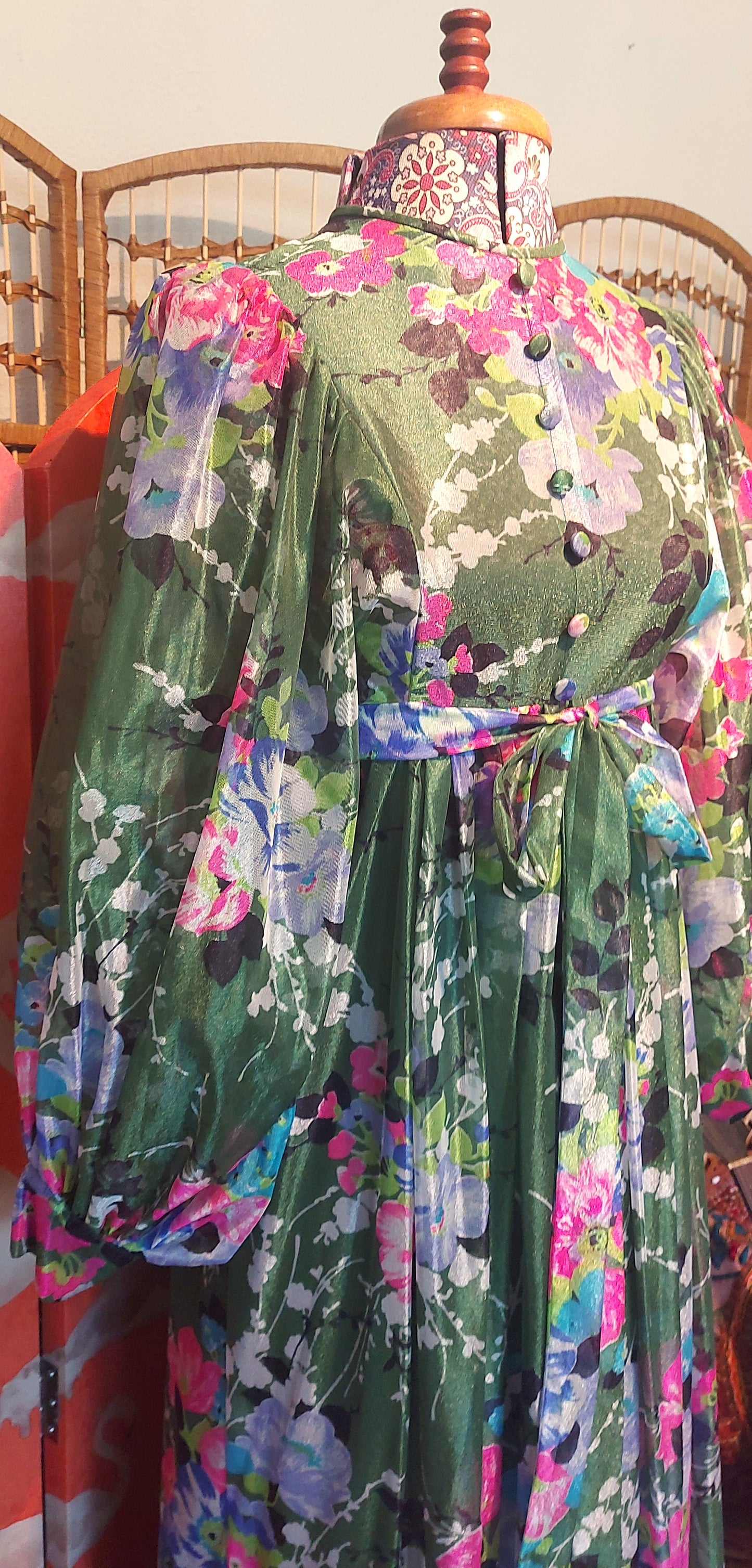 Balloon Sleeve flower to the power Maxi Dress