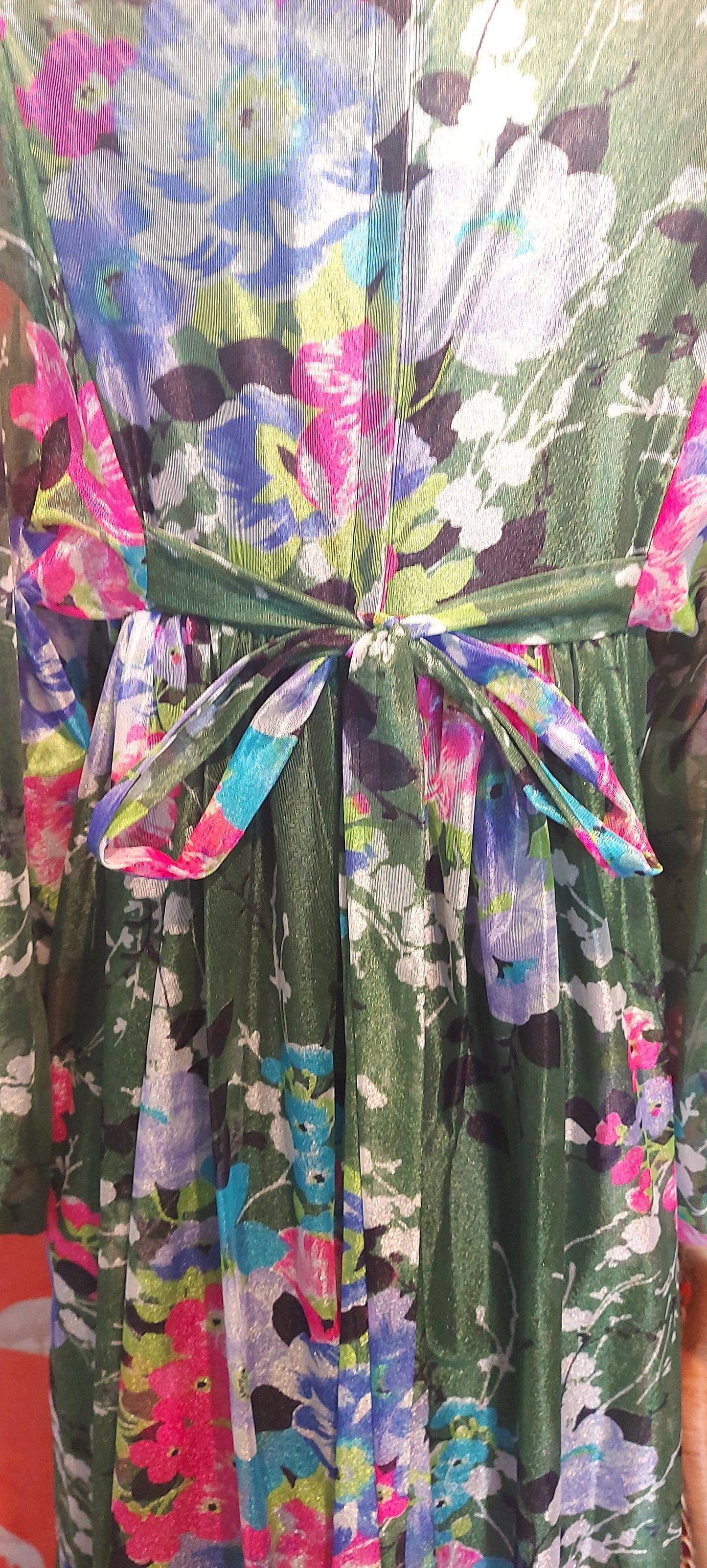 Balloon Sleeve flower to the power Maxi Dress