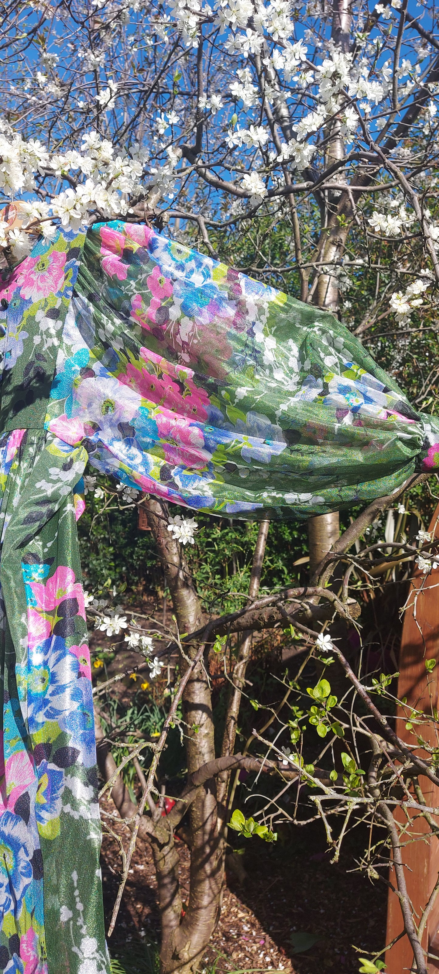 Balloon Sleeve flower to the power Maxi Dress