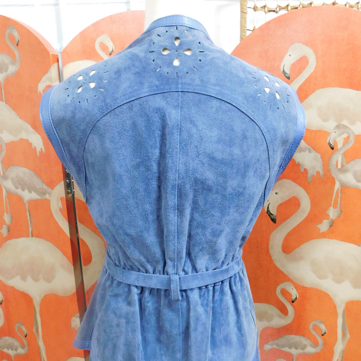 Miss Peekaboo! Suede Waistcoat and Skirt Set
