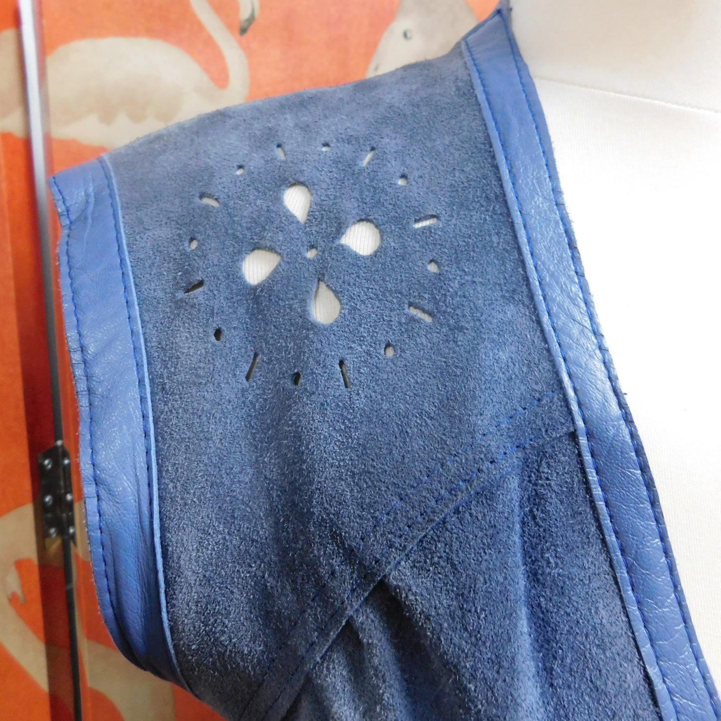 Miss Peekaboo! Suede Waistcoat and Skirt Set