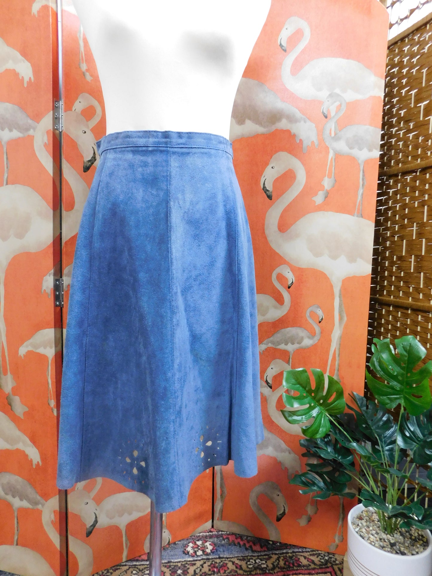 Miss Peekaboo! Suede Waistcoat and Skirt Set