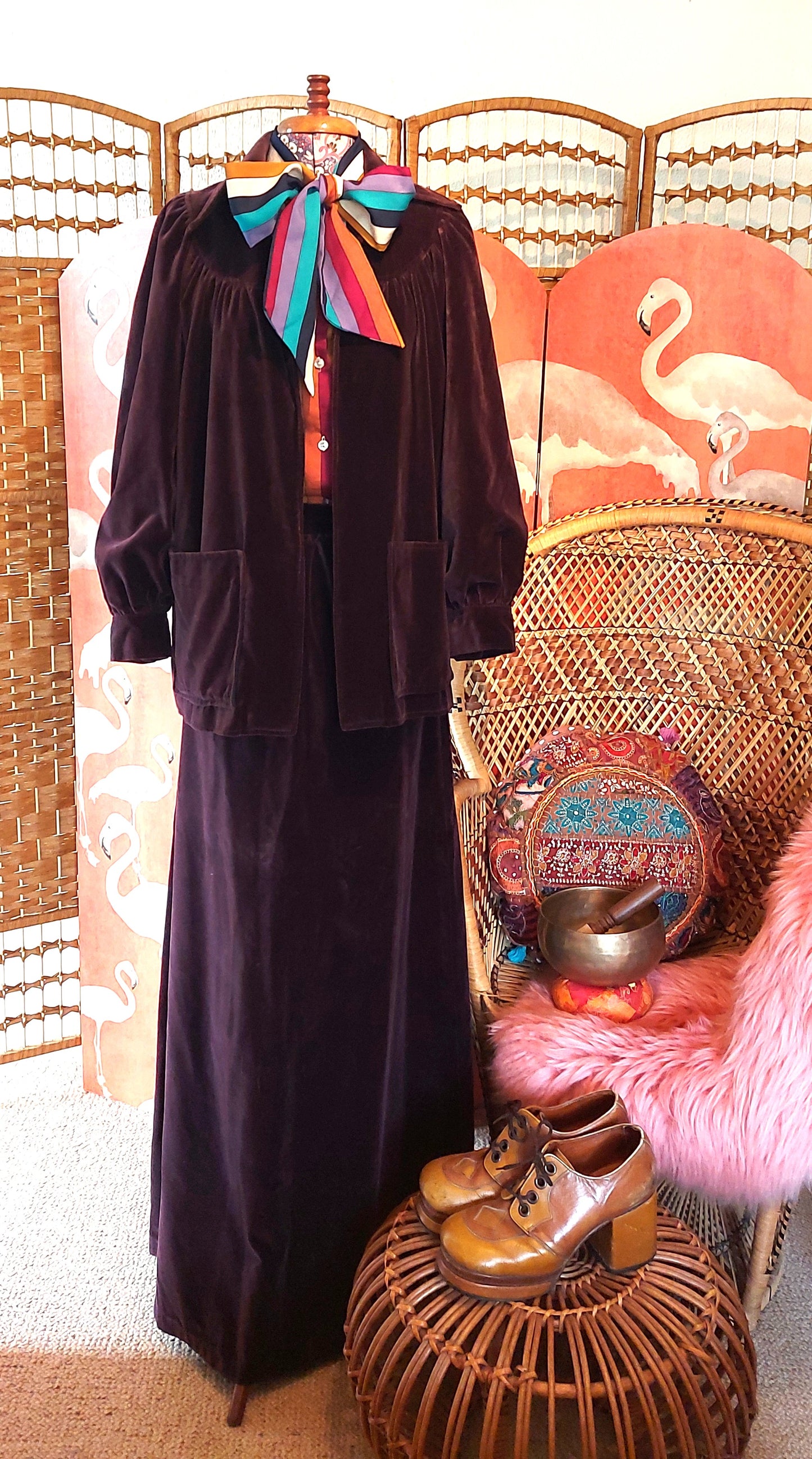 Velvet maxi skirt suit by QUAD
