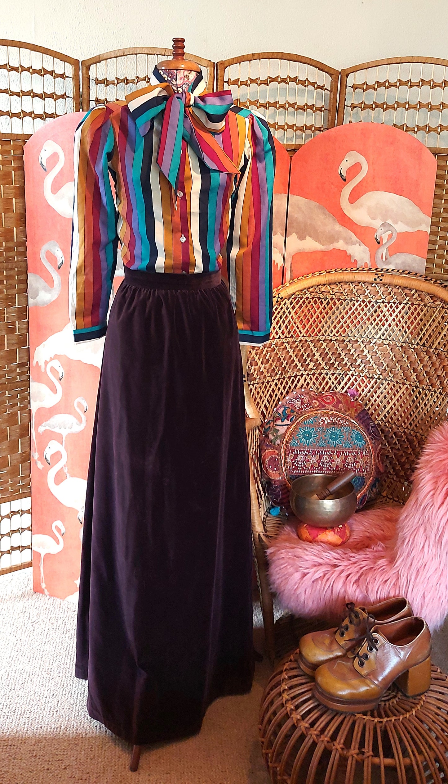 Velvet maxi skirt suit by QUAD