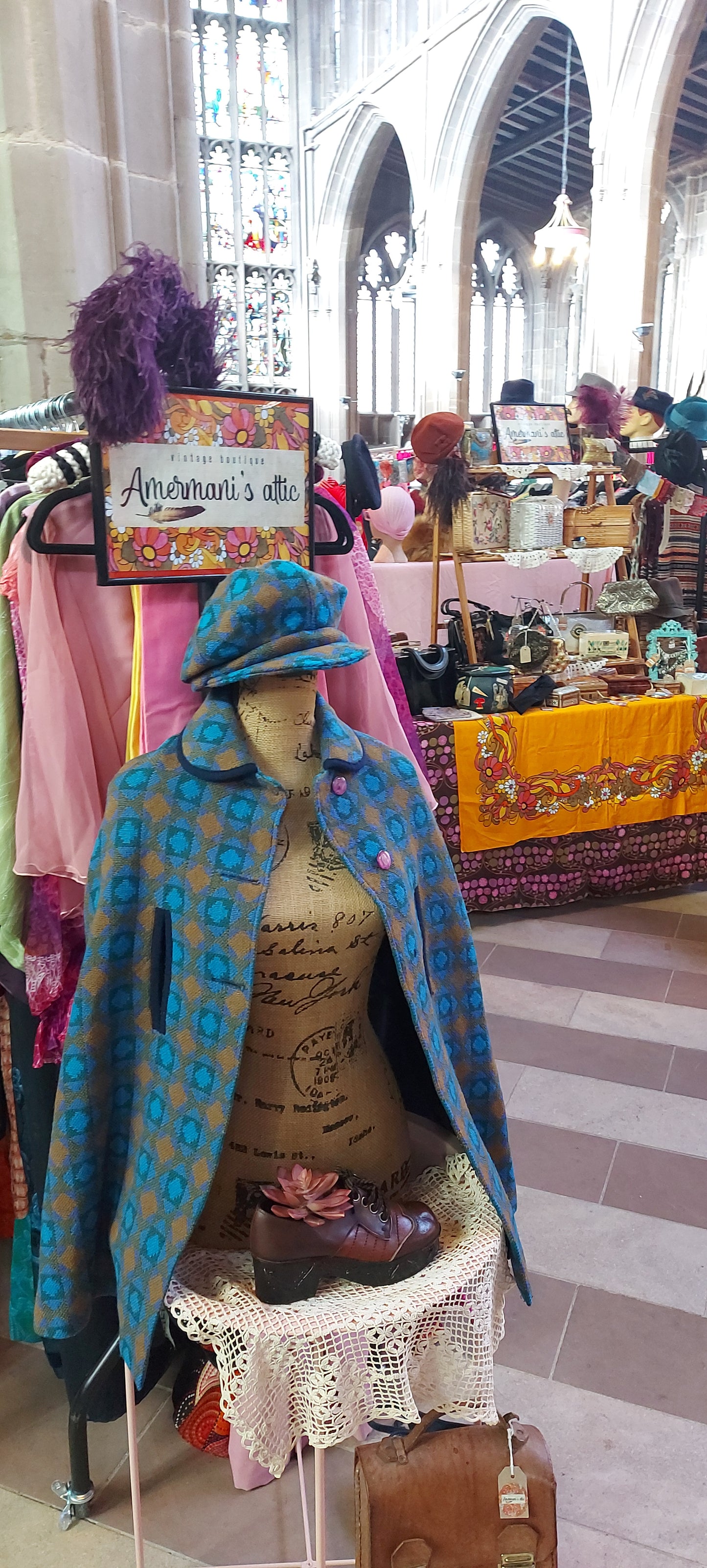 1960's Welsh Tapestry Cape and Matching Hat