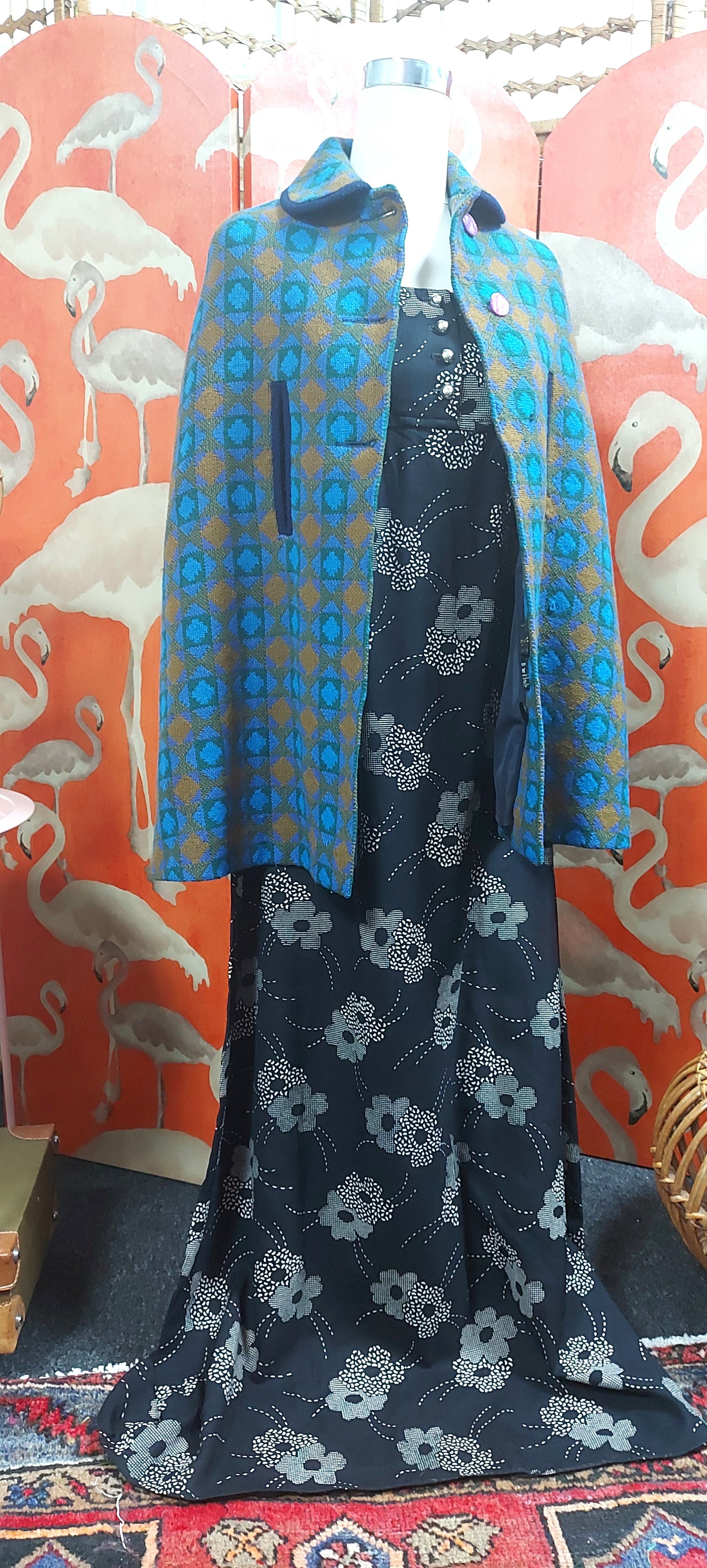 1960's Welsh Tapestry Cape and Matching Hat