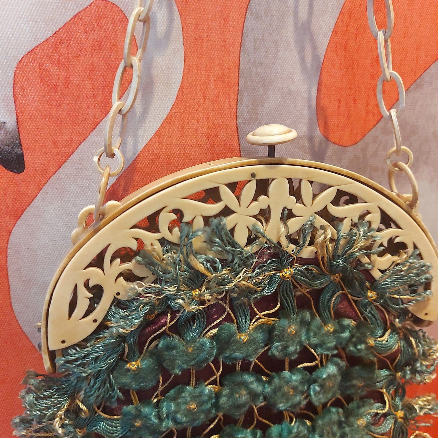 1920's Silk Ribbon Bag