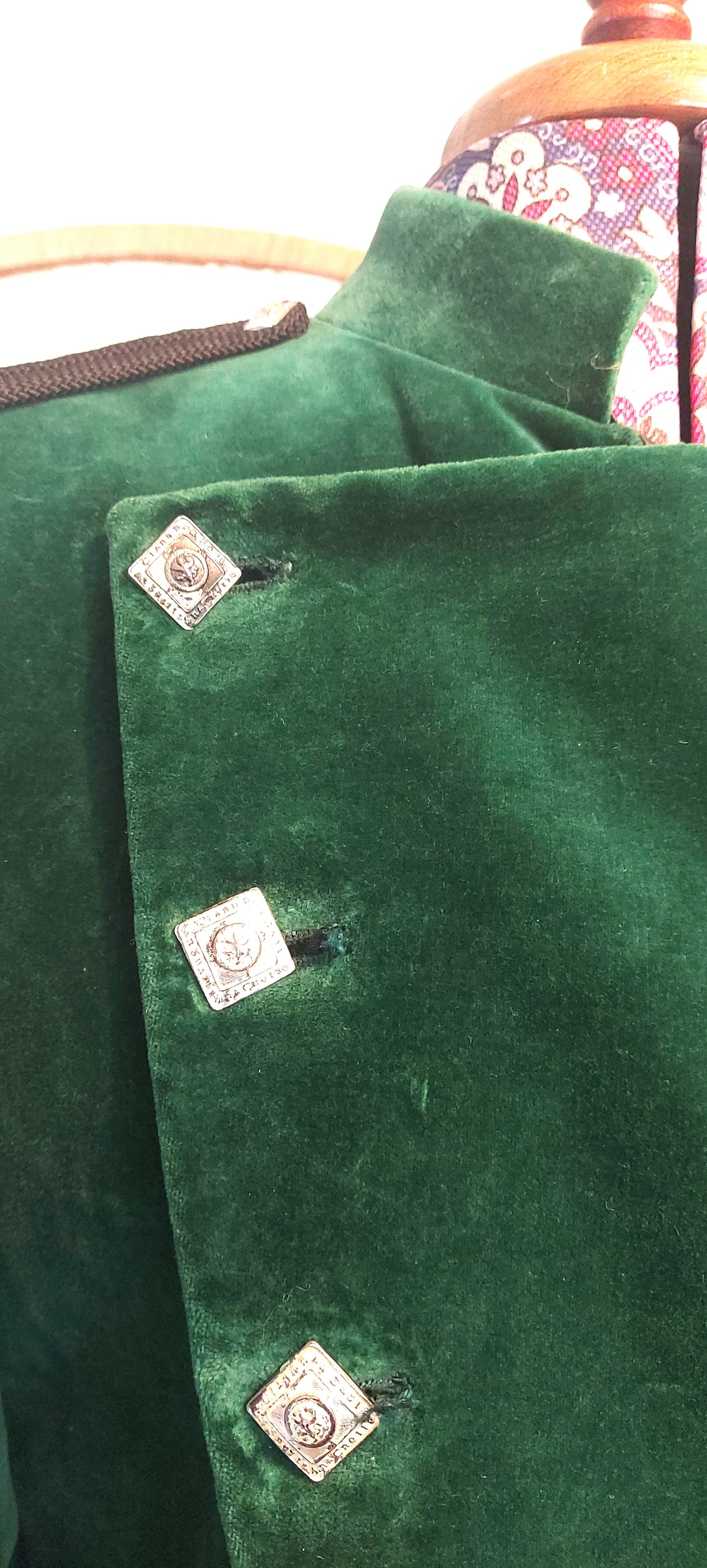 Steam punk green goddess velvet Military Jacket