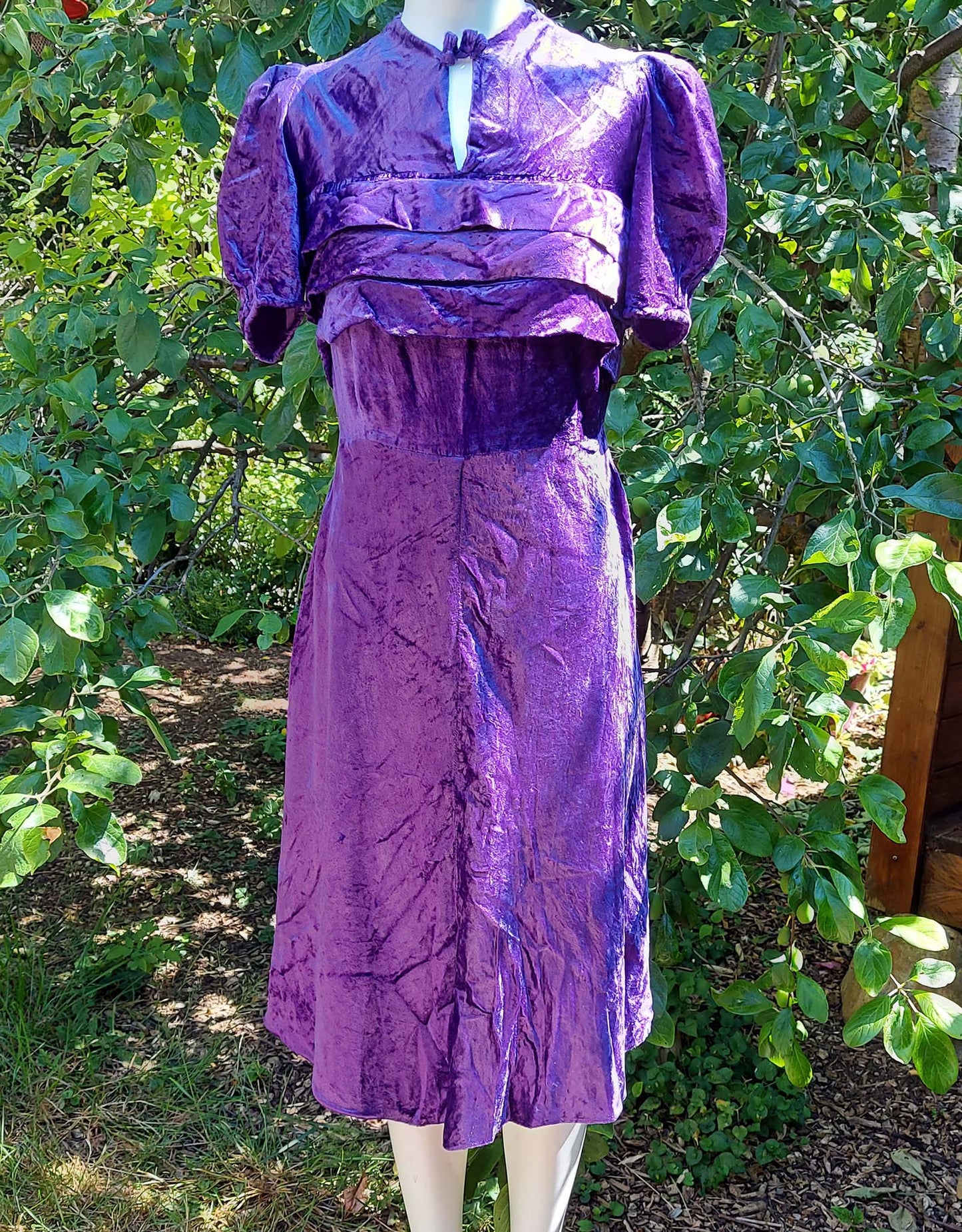 1930's Purple Velvet Dress