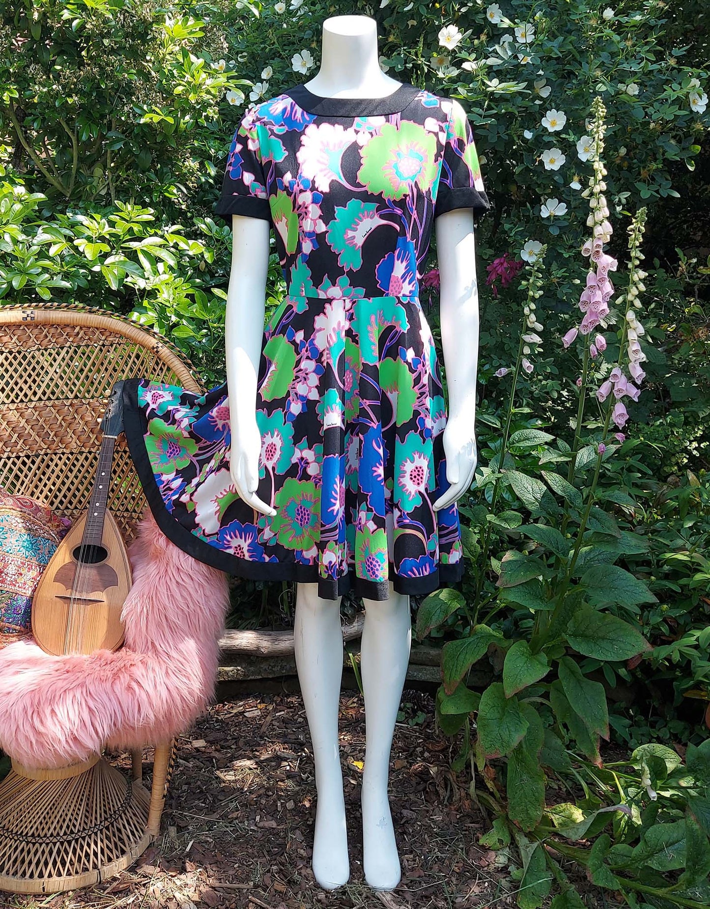1960's designer Louis Feraud Psychedelic poppies Dress