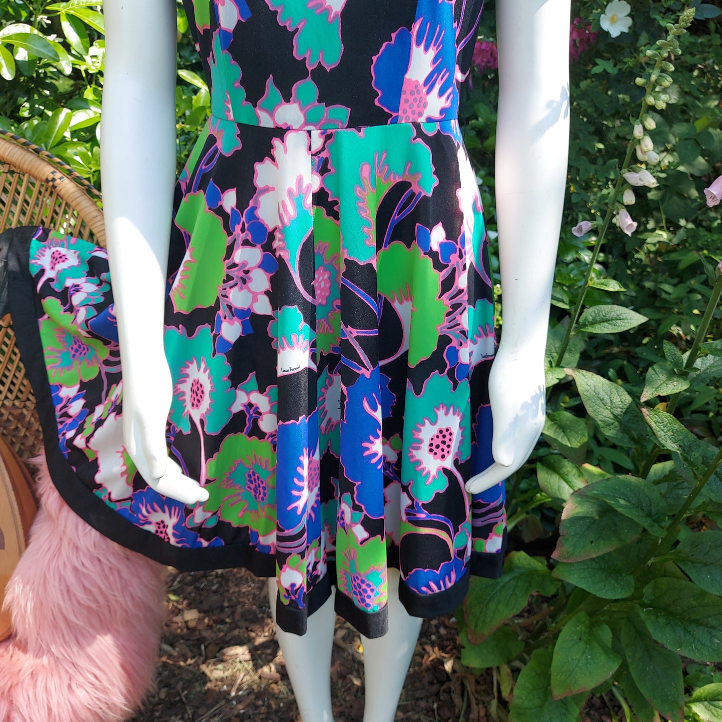 1960's designer Louis Feraud Psychedelic poppies Dress