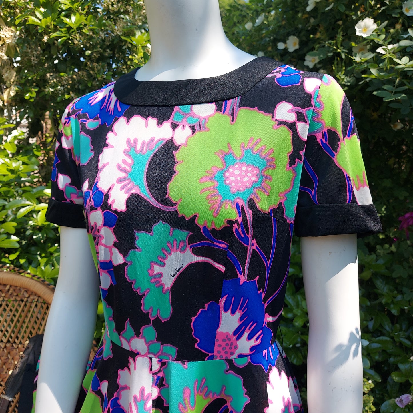 1960's designer Louis Feraud Psychedelic poppies Dress