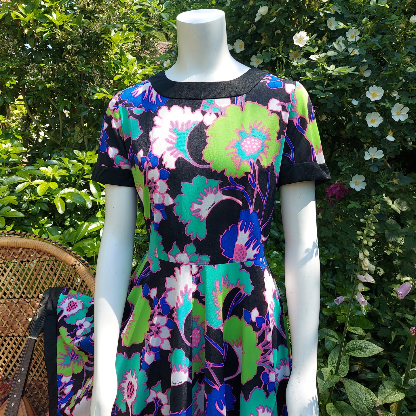 1960's designer Louis Feraud Psychedelic poppies Dress