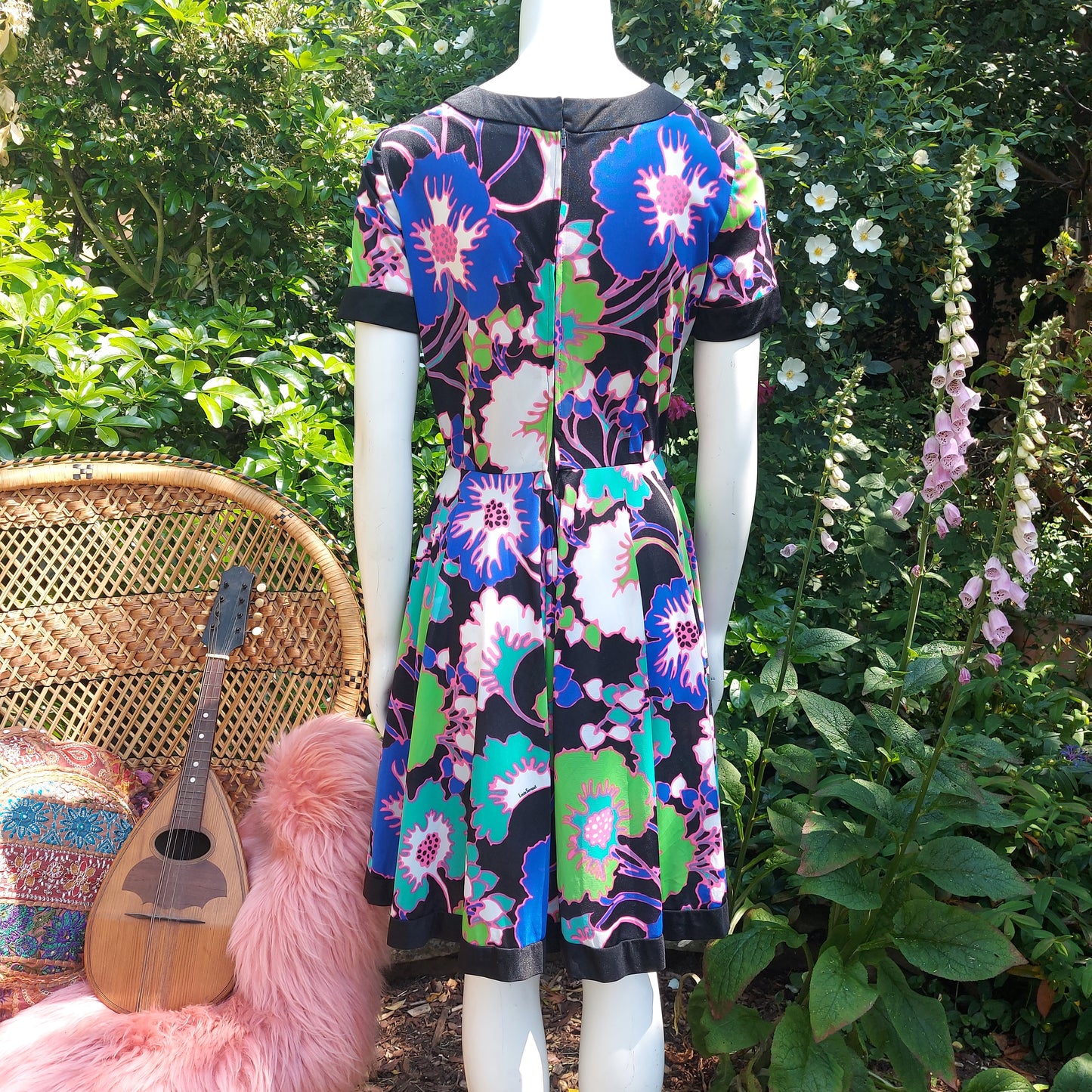 1960's designer Louis Feraud Psychedelic poppies Dress