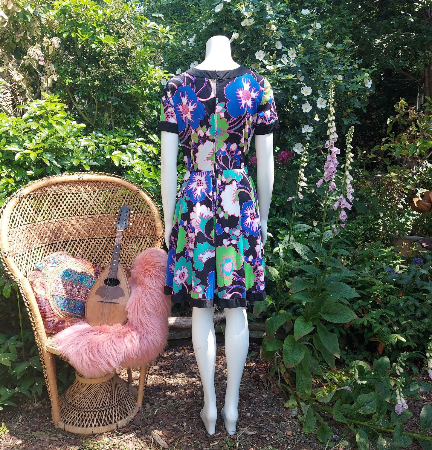 1960's designer Louis Feraud Psychedelic poppies Dress