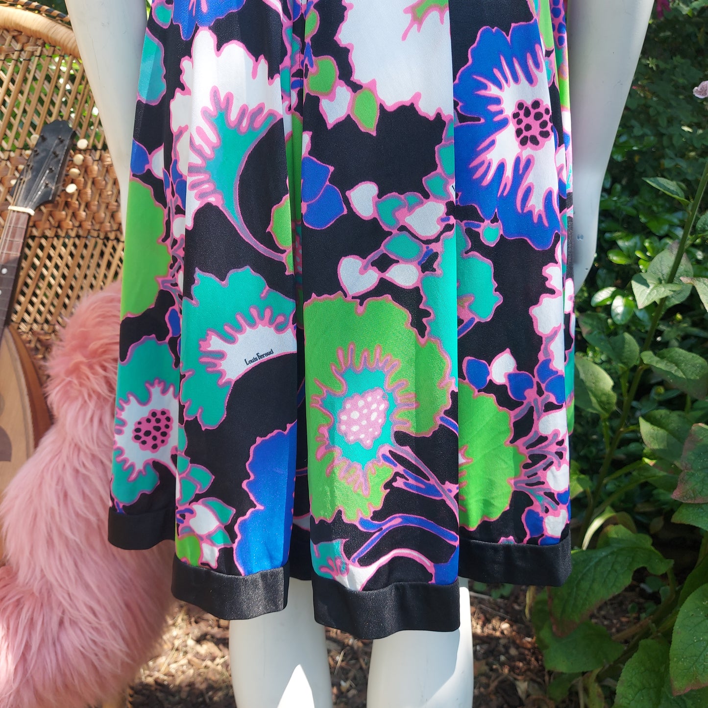 1960's designer Louis Feraud Psychedelic poppies Dress