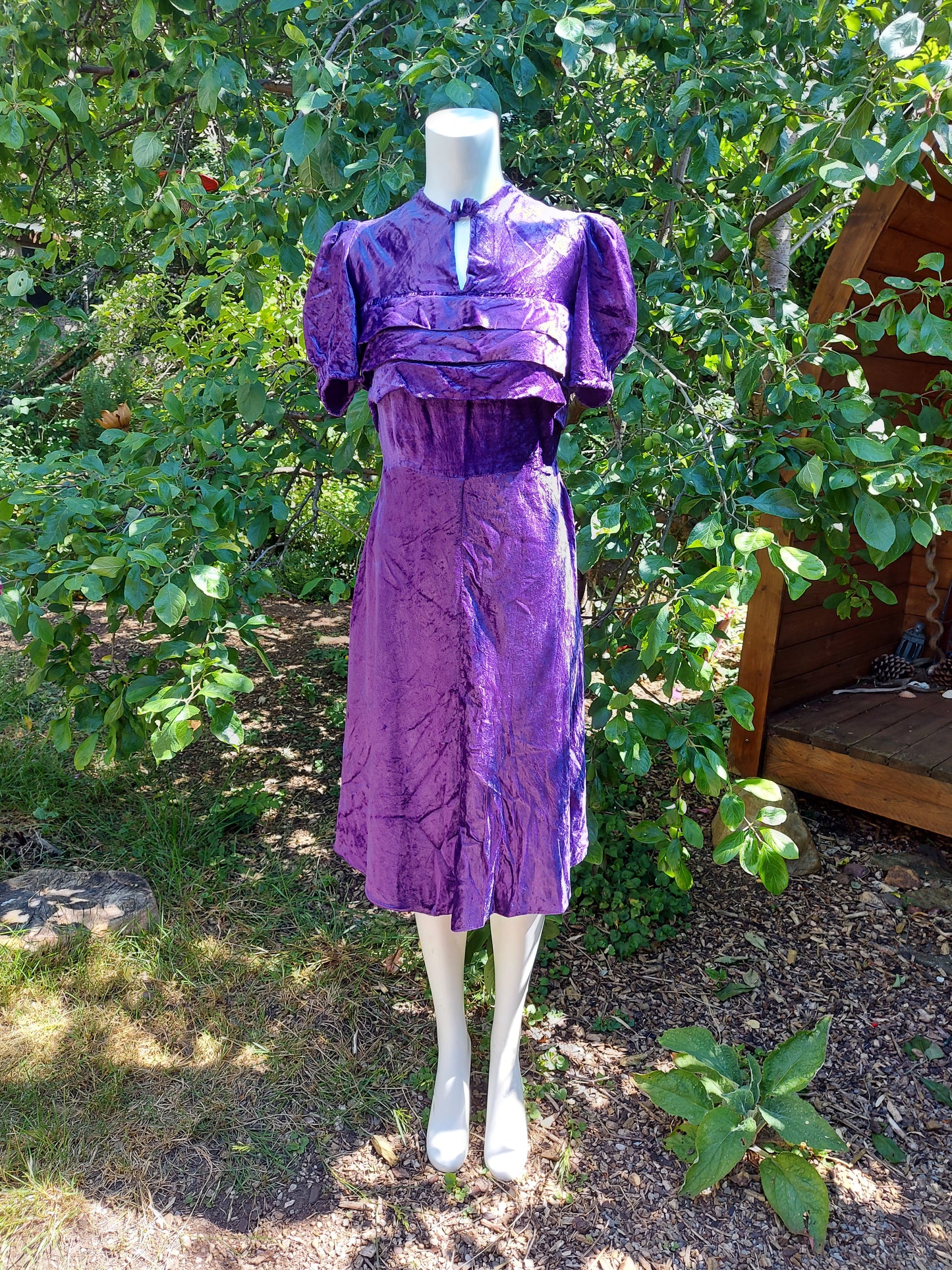 1930's Purple Velvet Dress