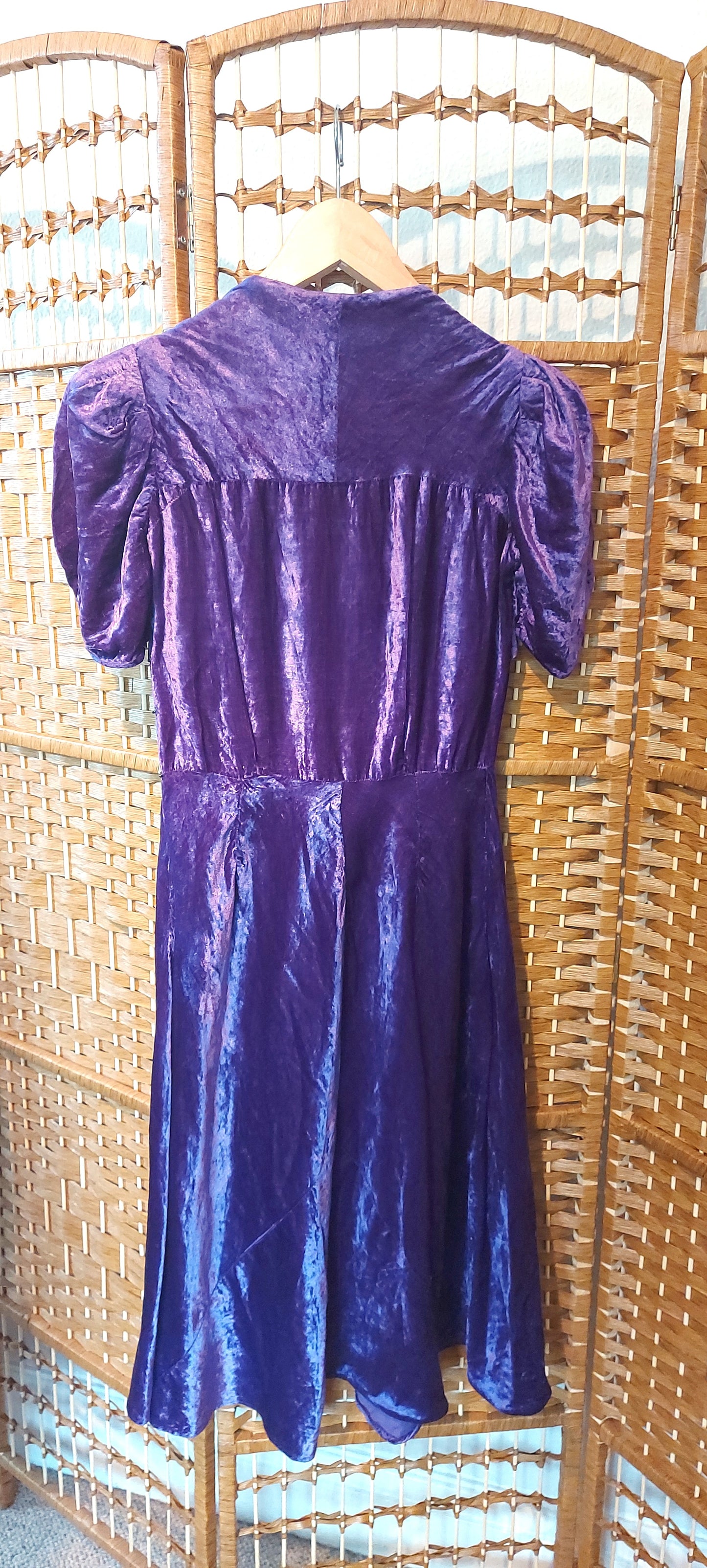 1930's Purple Velvet Dress