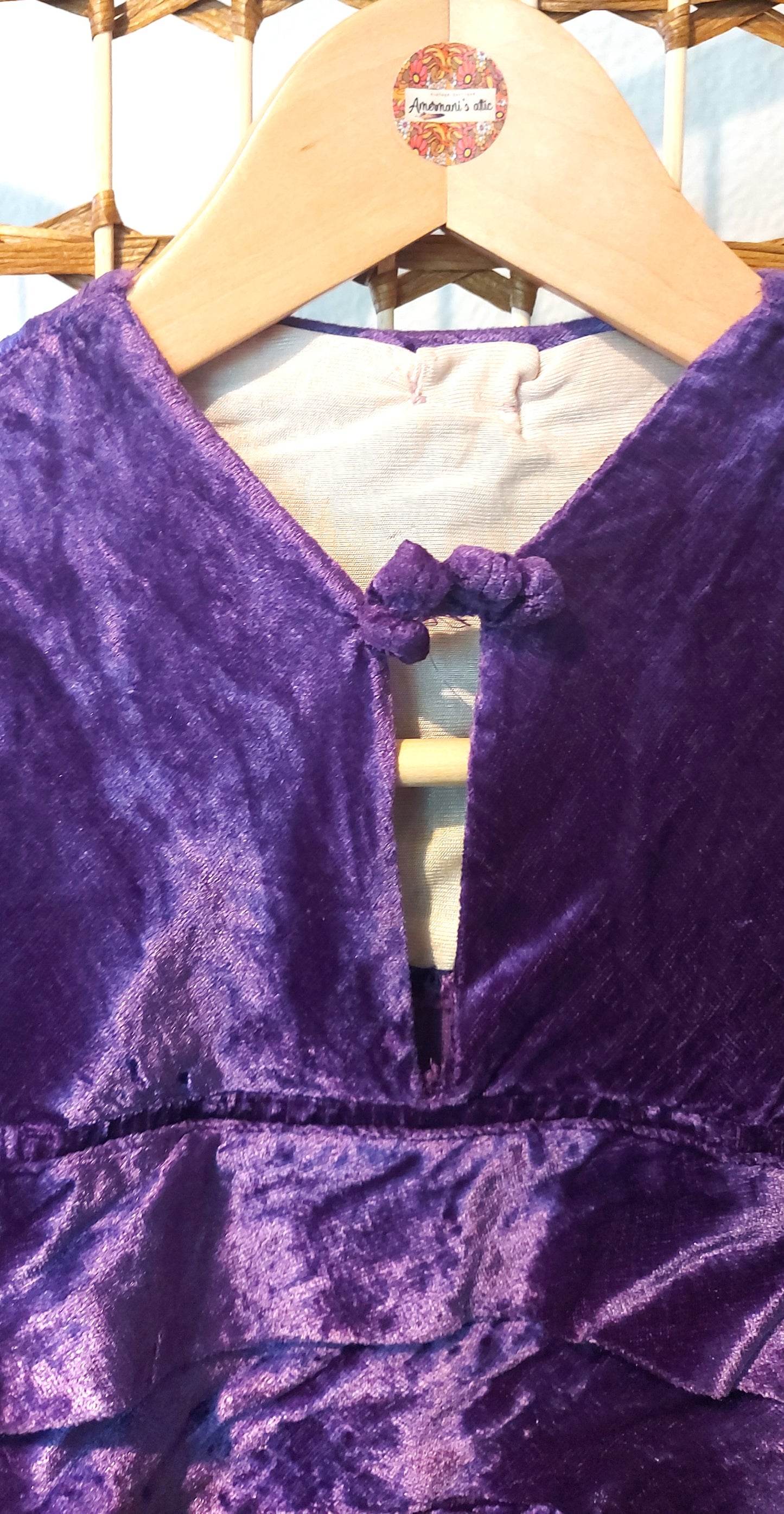 1930's Purple Velvet Dress