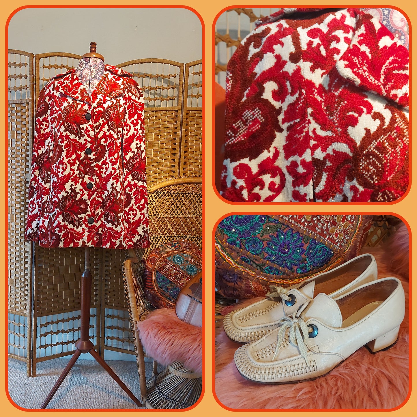 Rare 1960's Tapestry Carpet Cape
