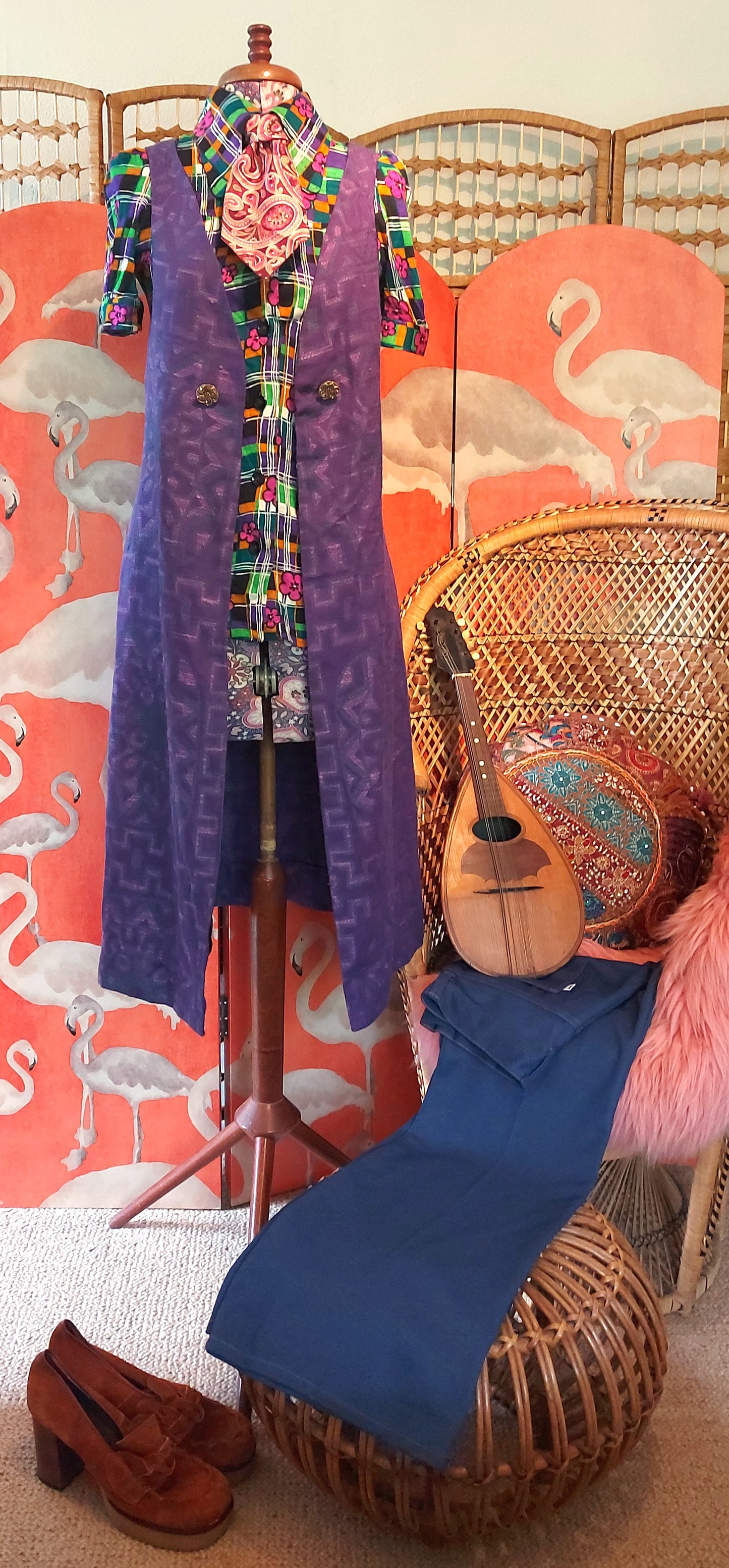 1970's St Michaels Psychedelic Beagle Collar Shirt